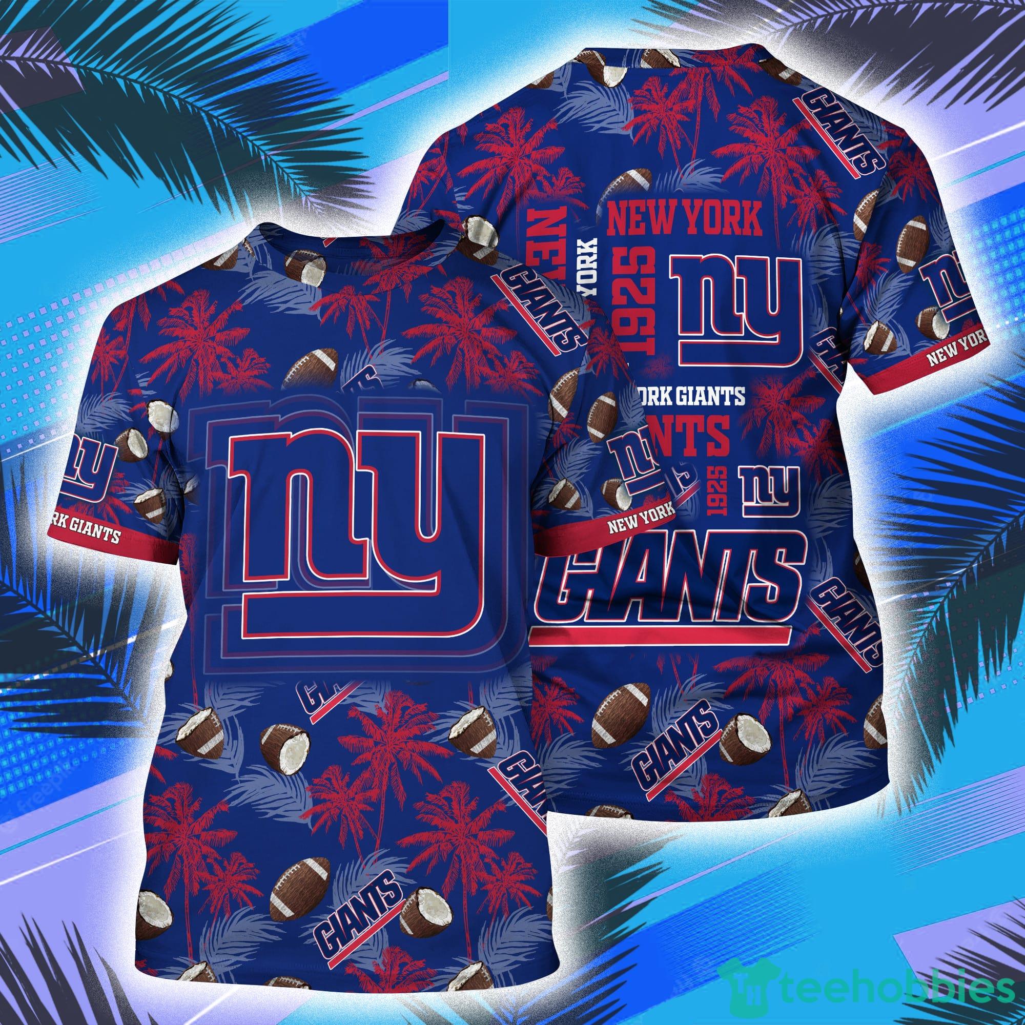 New York Giants NFL And Palm Trees Pattern All Over Print 3D T-Shirt Product Photo 1