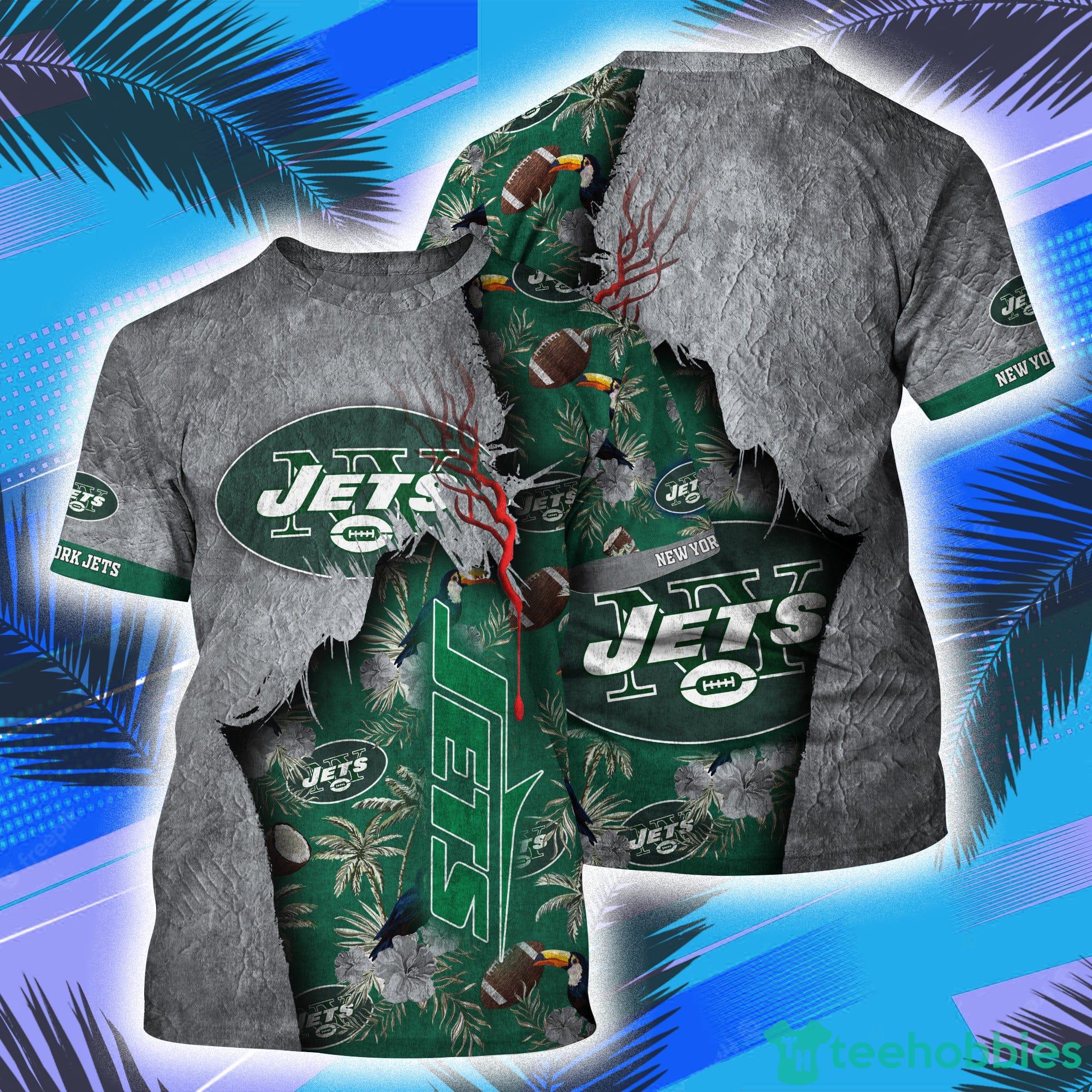 New York Jets NFL And Grunge Texture All Over Print 3D T-Shirt Product Photo 1