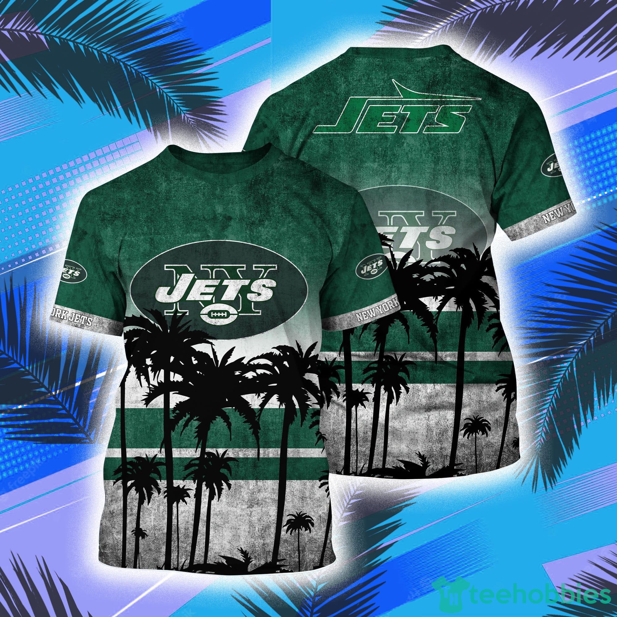 New York Jets NFL And Palm Trees Hawaii Style 3D T-Shirt Product Photo 1
