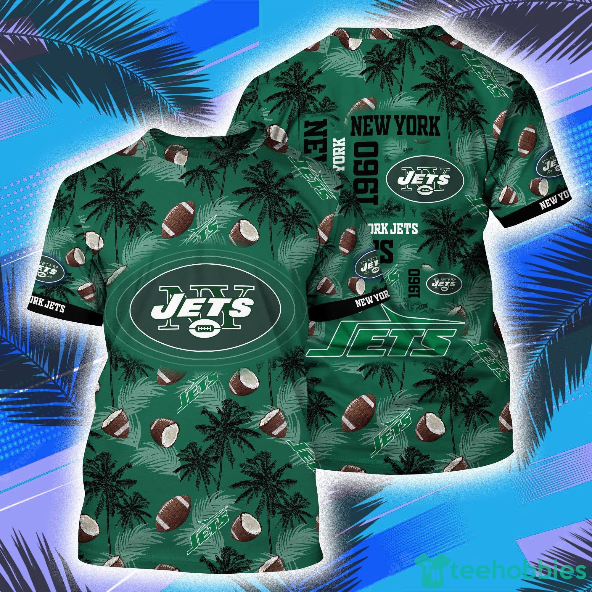 New York Jets NFL And Palm Trees Pattern All Over Print 3D T-Shirt Product Photo 1