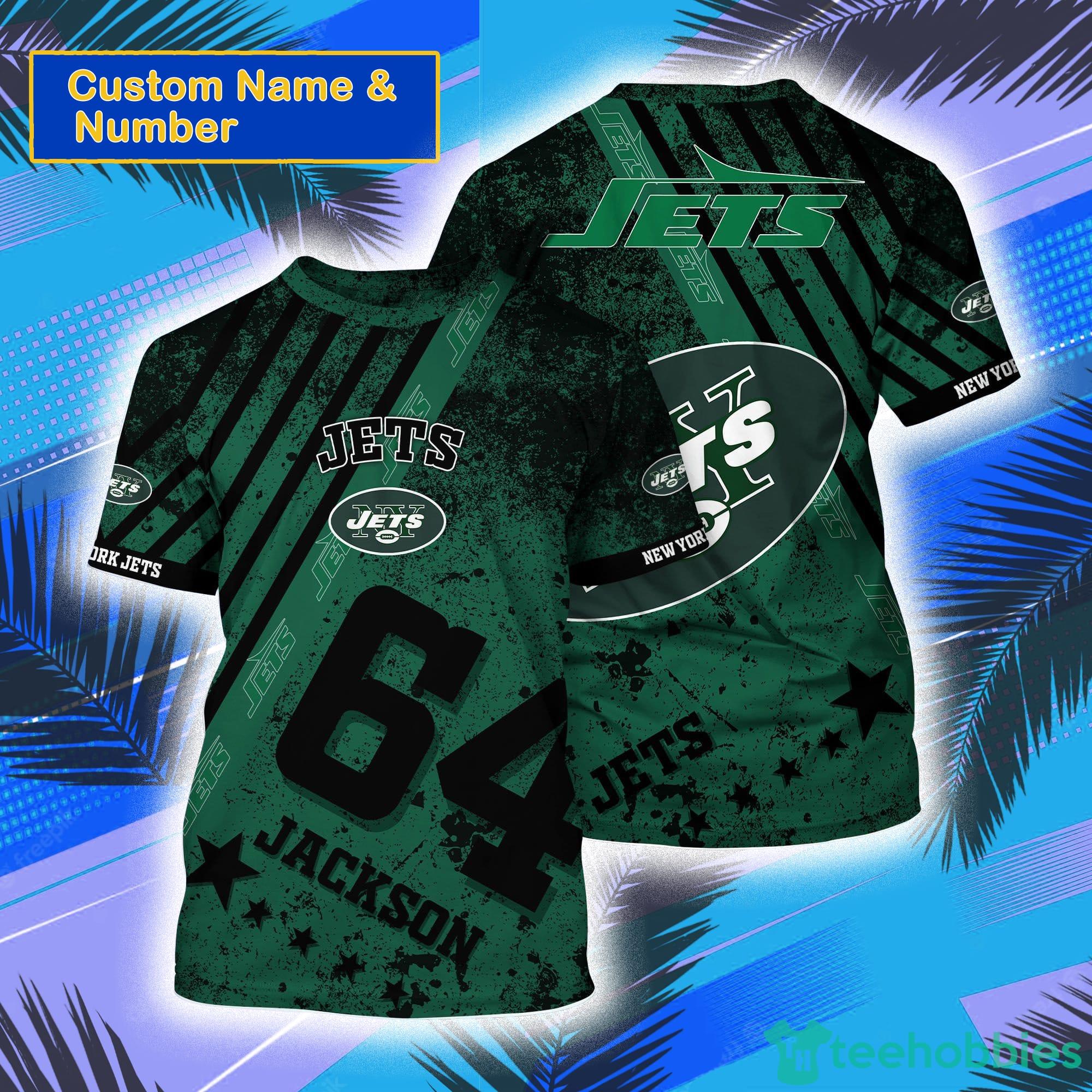New York Jets NFL Custom Name And Number All Over Print 3D T-Shirt Product Photo 1