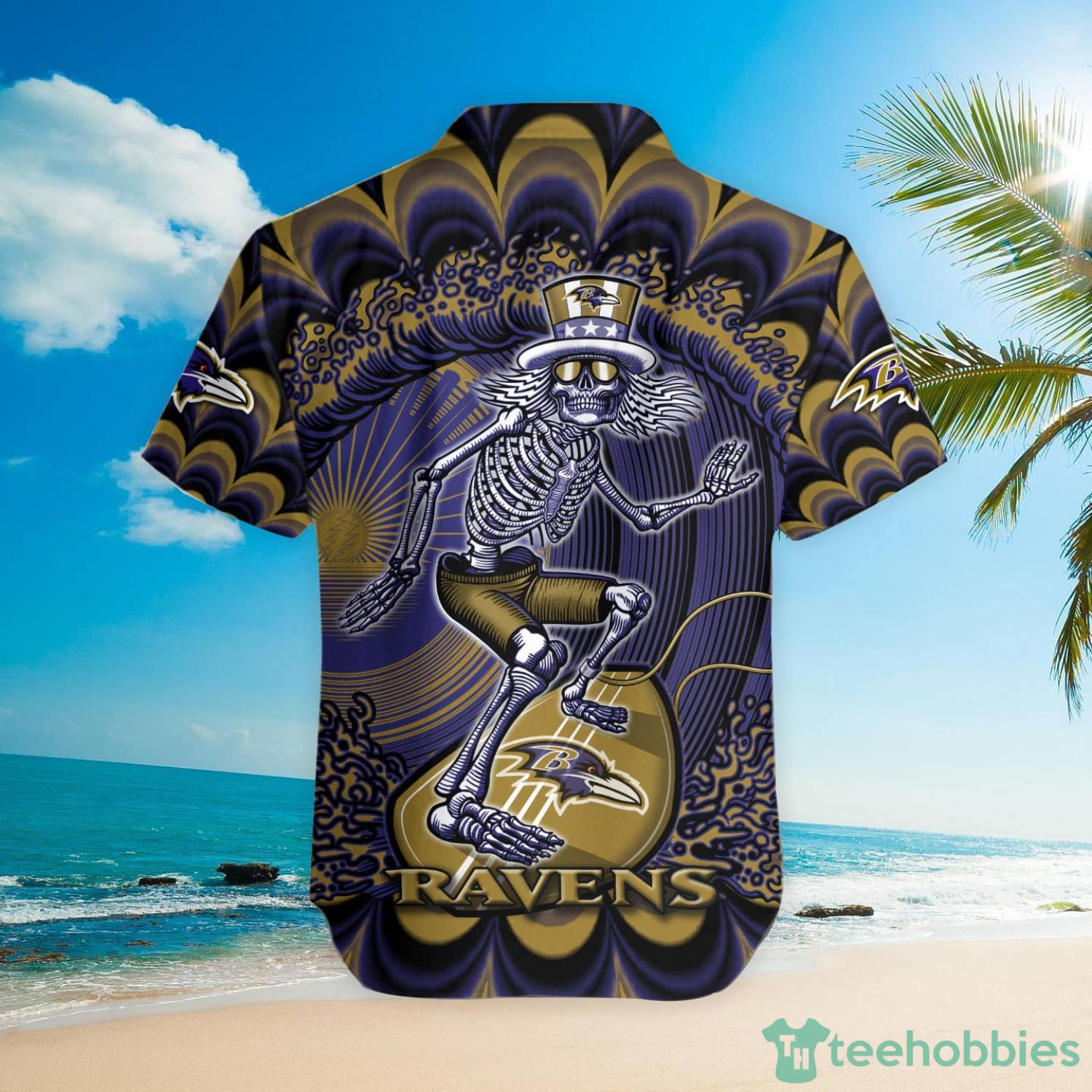 NFL Baltimore Ravens Grateful Dead Hawaiian Shirt For Fans Product Photo 3