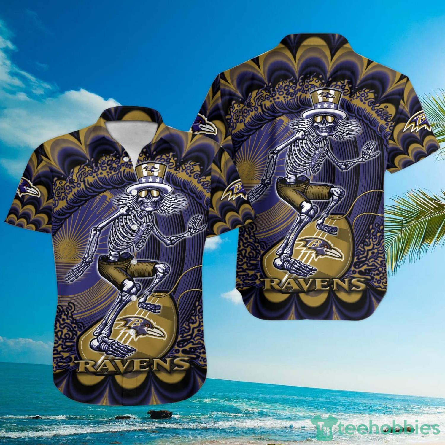 NFL Baltimore Ravens Grateful Dead Hawaiian Shirt For Fans Product Photo 1