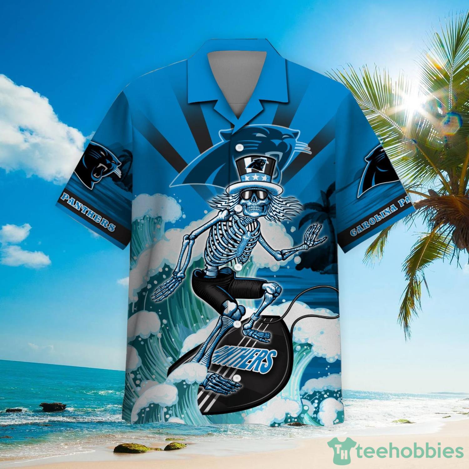 NFL Carolina Panthers Grateful Dead Hawaiian Shirt Product Photo 2
