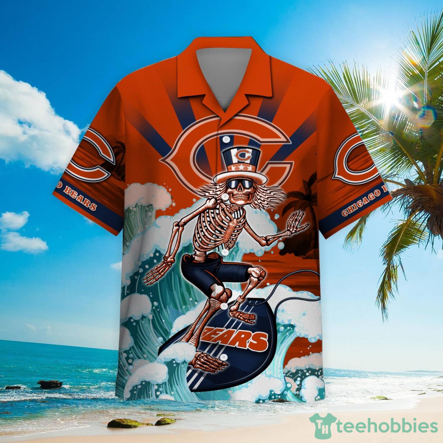 NFL Chicago Bears Grateful Dead Hawaiian Shirt Product Photo 2