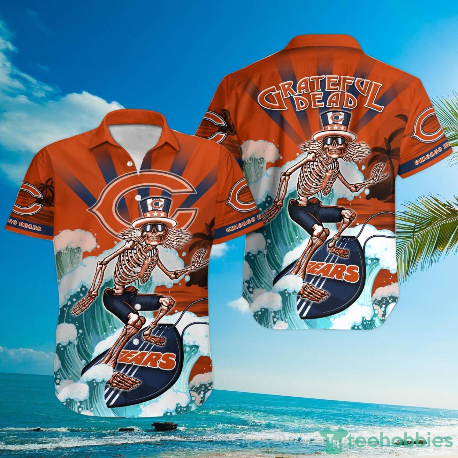 NFL Chicago Bears Grateful Dead Hawaiian Shirt Product Photo 1