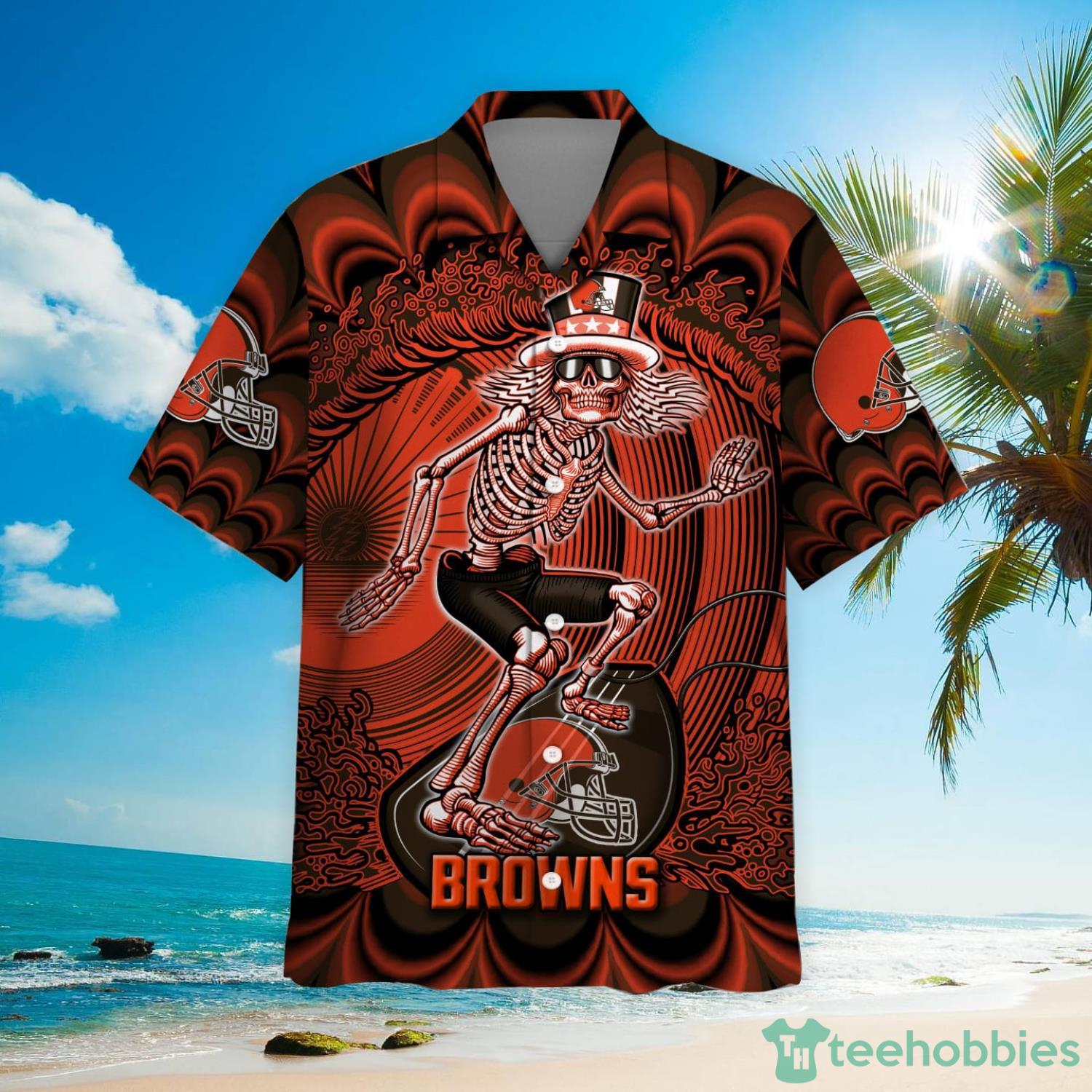 NFL Cleveland Browns Grateful Dead Hawaiian Shirt For Fans Product Photo 2