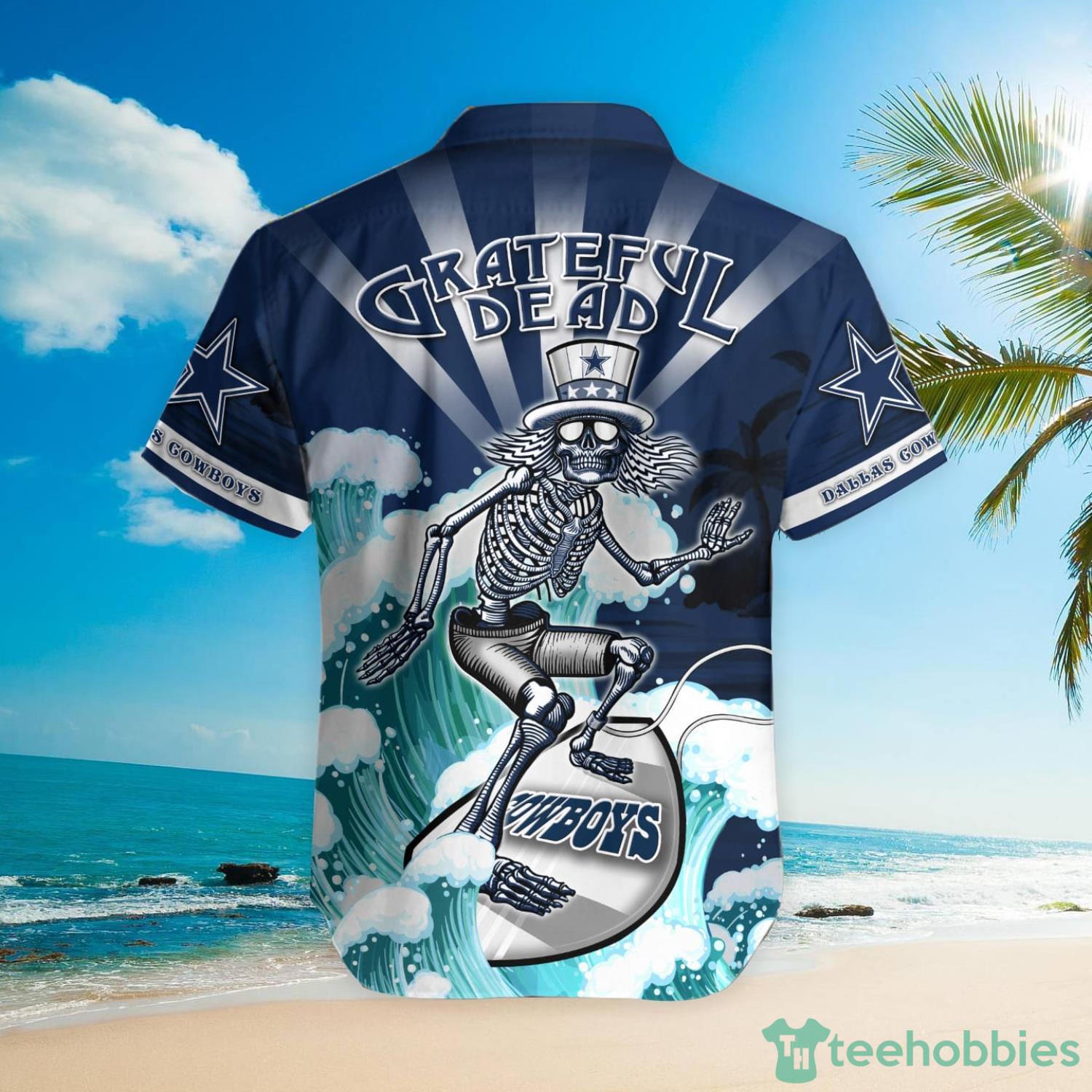 NFL Dallas Cowboys Grateful Dead Hawaiian Shirt Product Photo 3