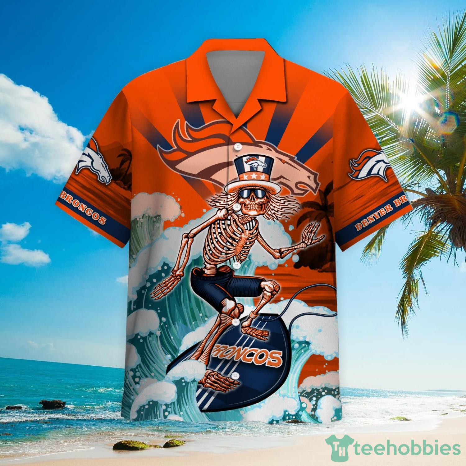 NFL Denver Broncos Grateful Dead Hawaiian Shirt Product Photo 2