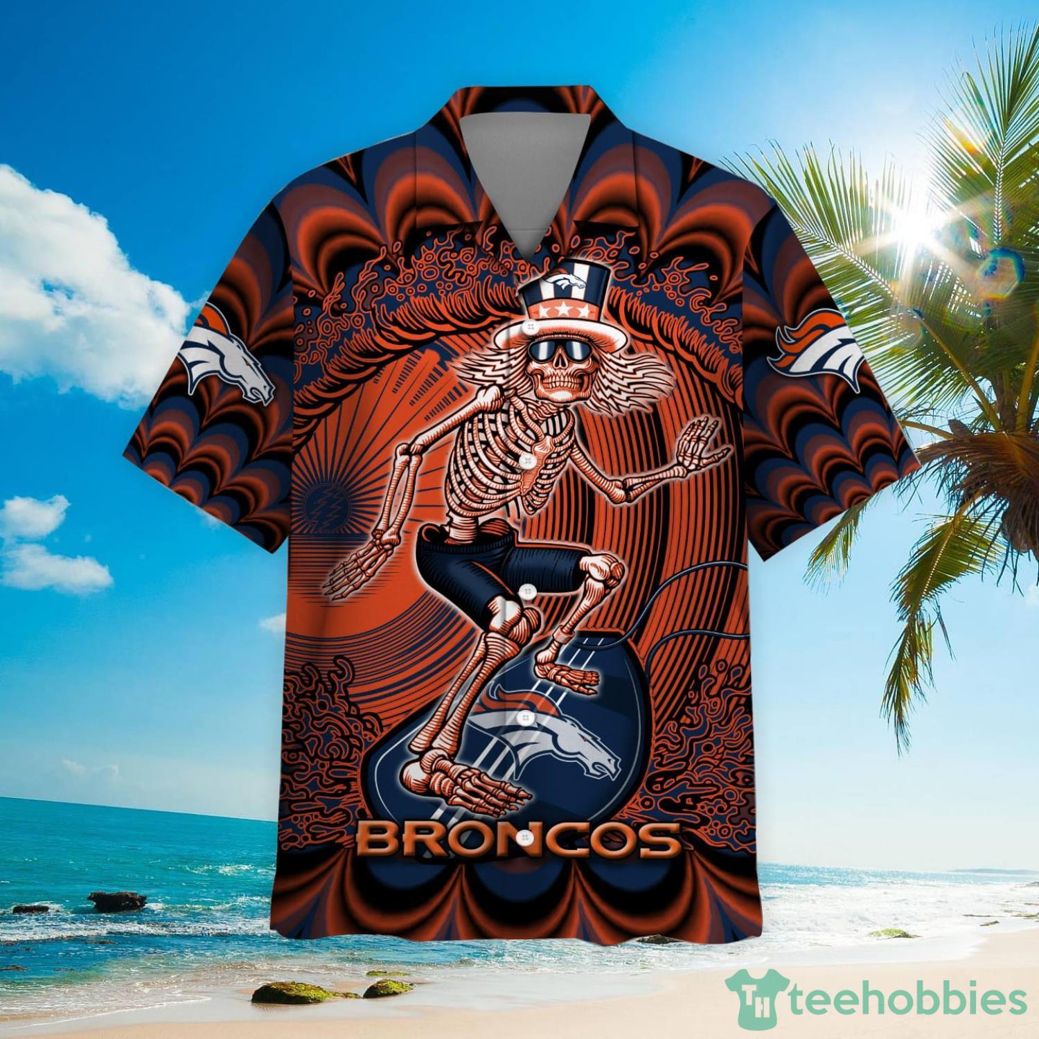 NFL Denver Broncos Grateful Dead Hawaiian Shirt For Fans Product Photo 2