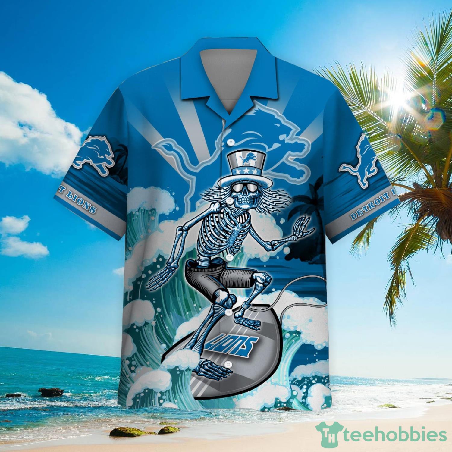 NFL Detroit Lions Grateful Dead Hawaiian Shirt Product Photo 2