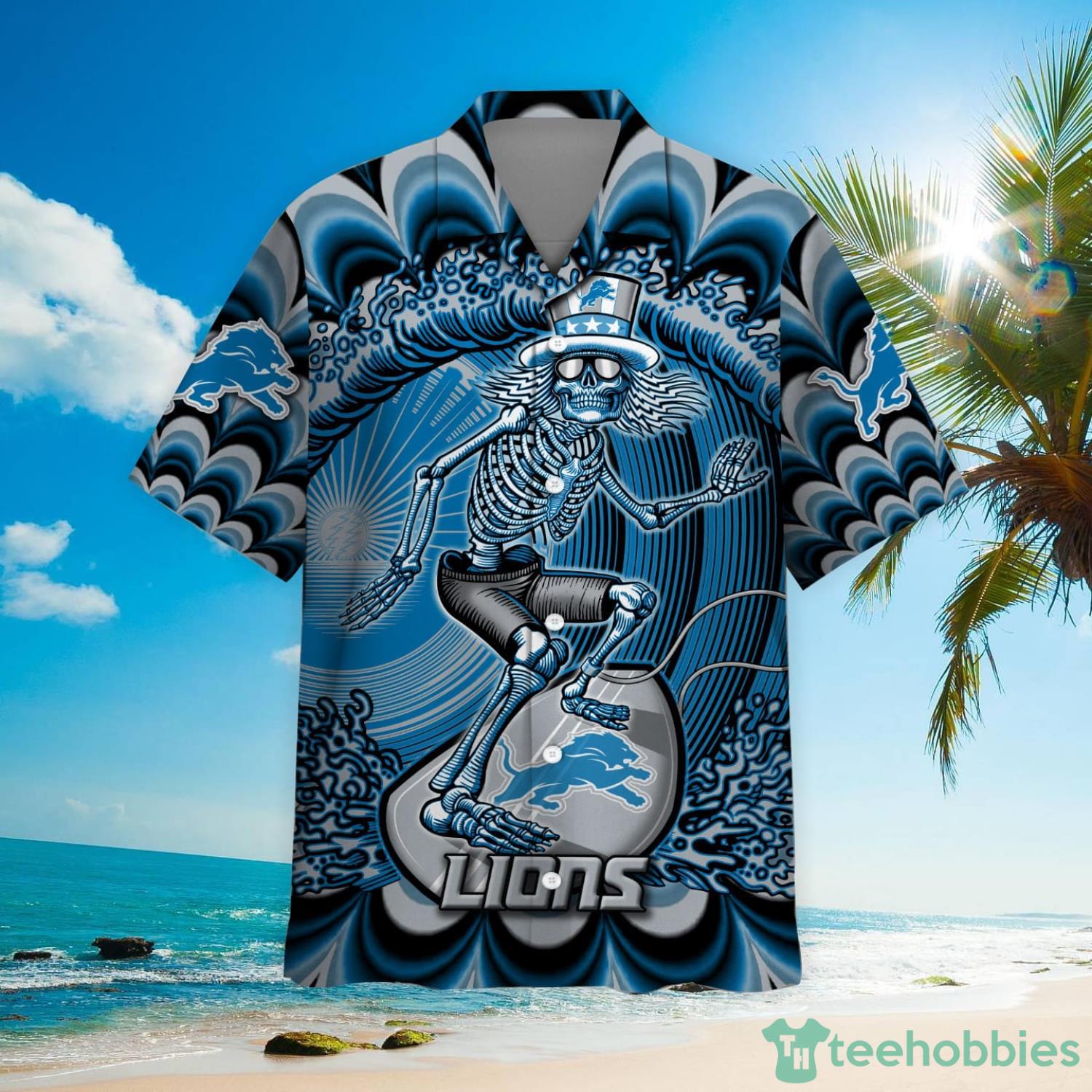 NFL Detroit Lions Grateful Dead Hawaiian Shirt For Fans Product Photo 2