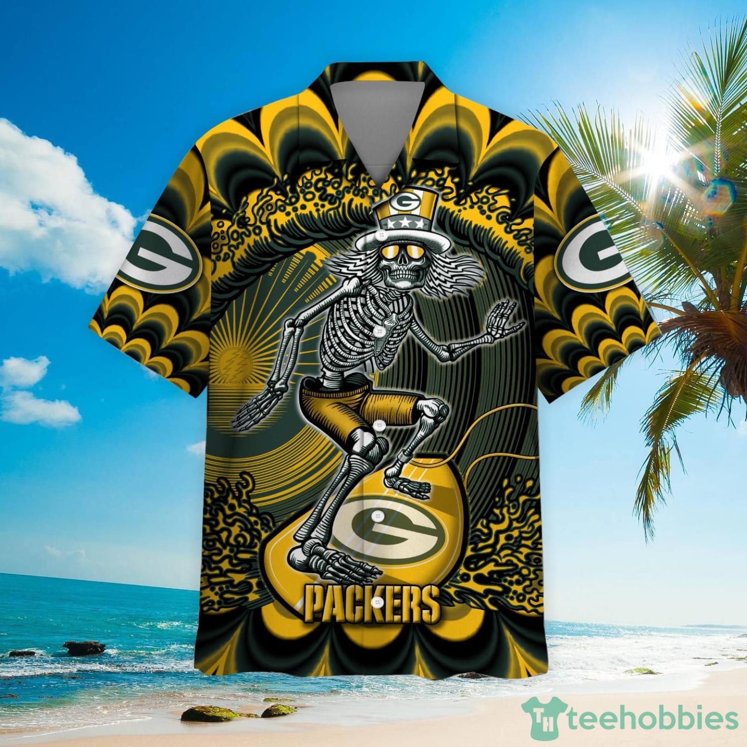 NFL Green Bay Packers Grateful Dead Hawaiian Shirt Product Photo 2