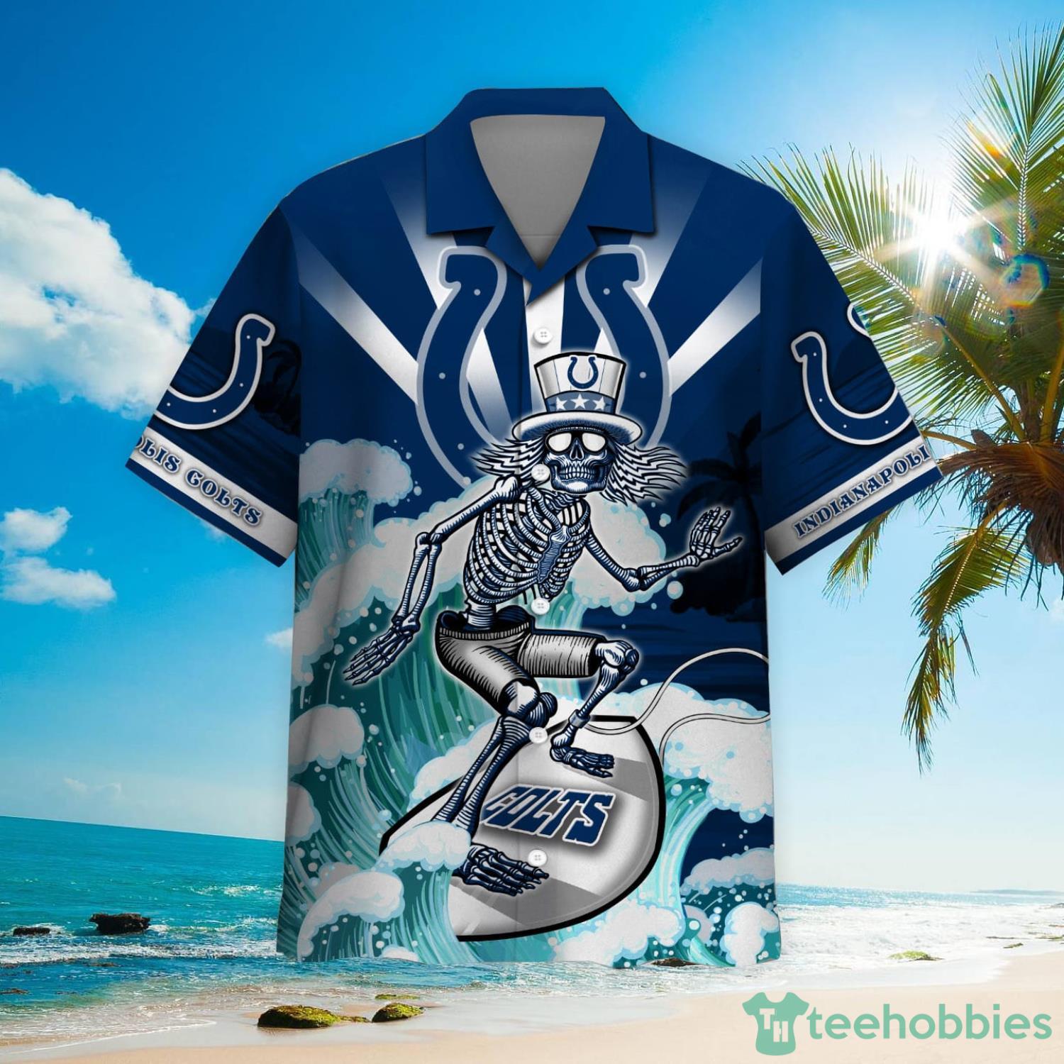 NFL Indianapolis Colts Grateful Dead Hawaiian Shirt Product Photo 2
