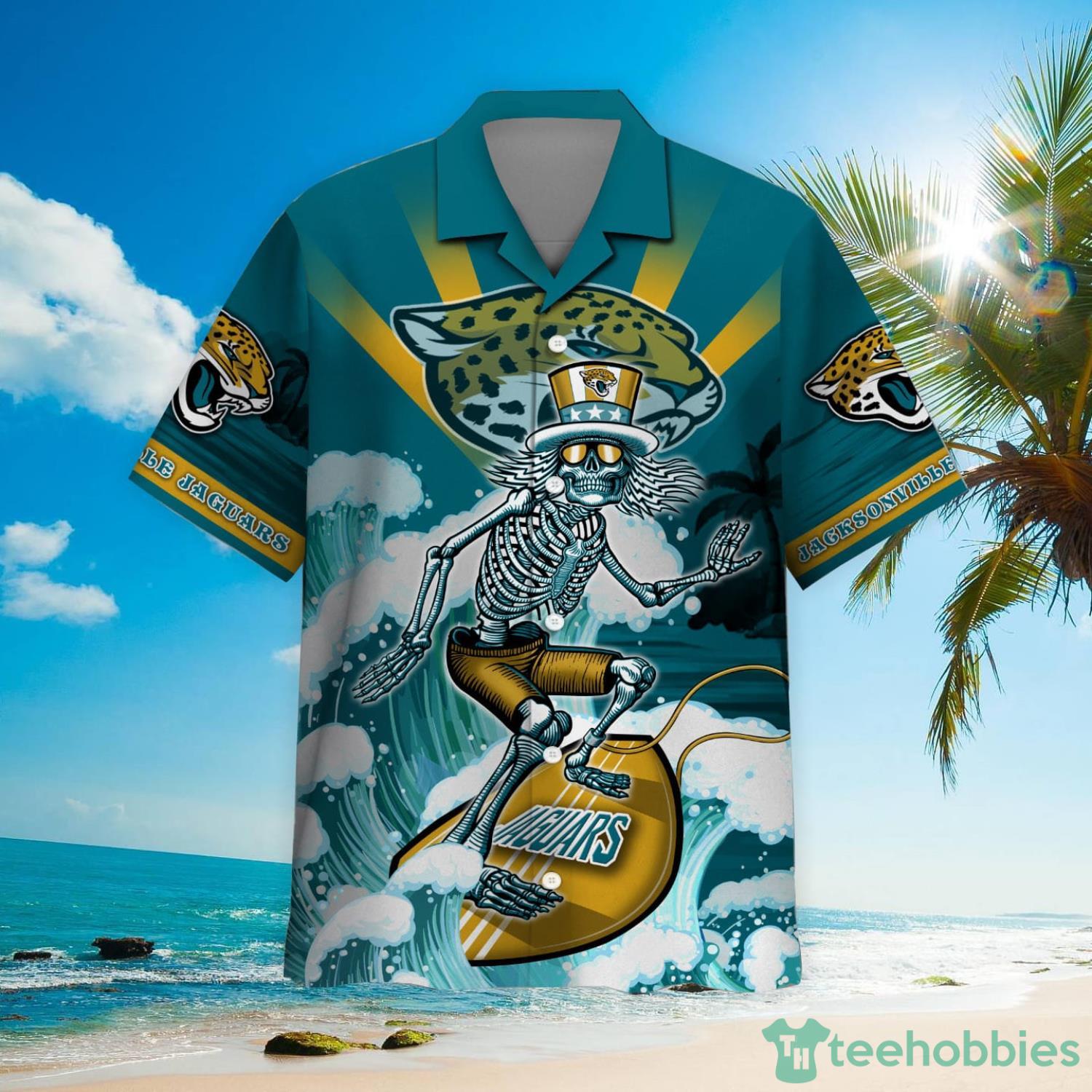 NFL Jacksonville Jaguars Grateful Dead Hawaiian Shirt Product Photo 2