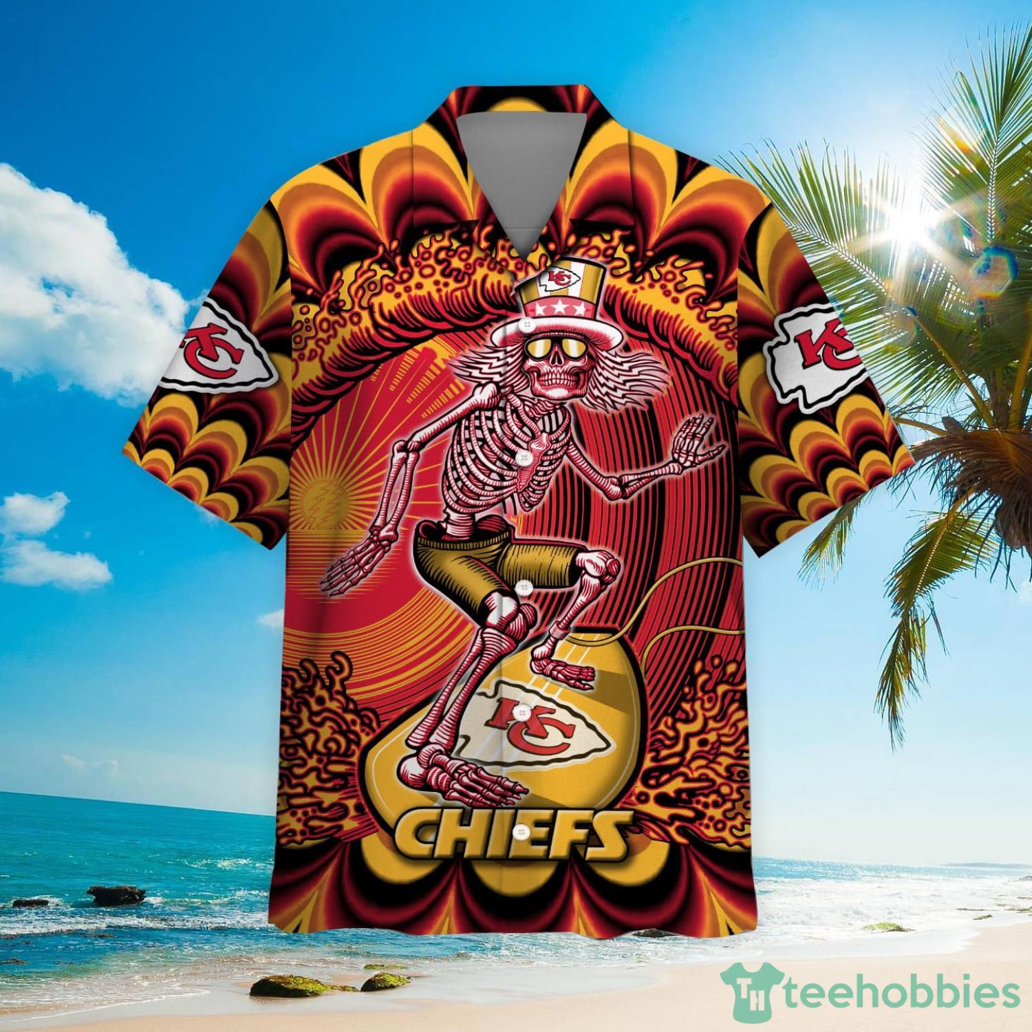 NFL Kansas City Chiefs Grateful Dead Hawaiian Shirt For Fans Product Photo 2