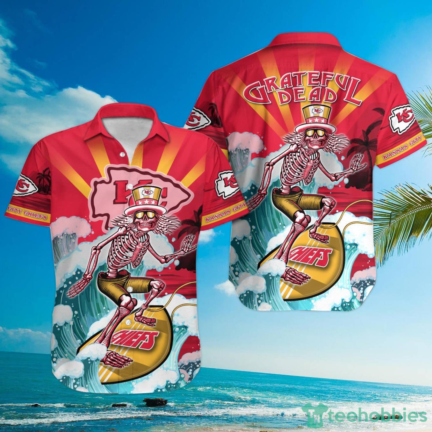 NFL Kansas City Chiefs Grateful Dead Hawaiian Shirt Product Photo 1