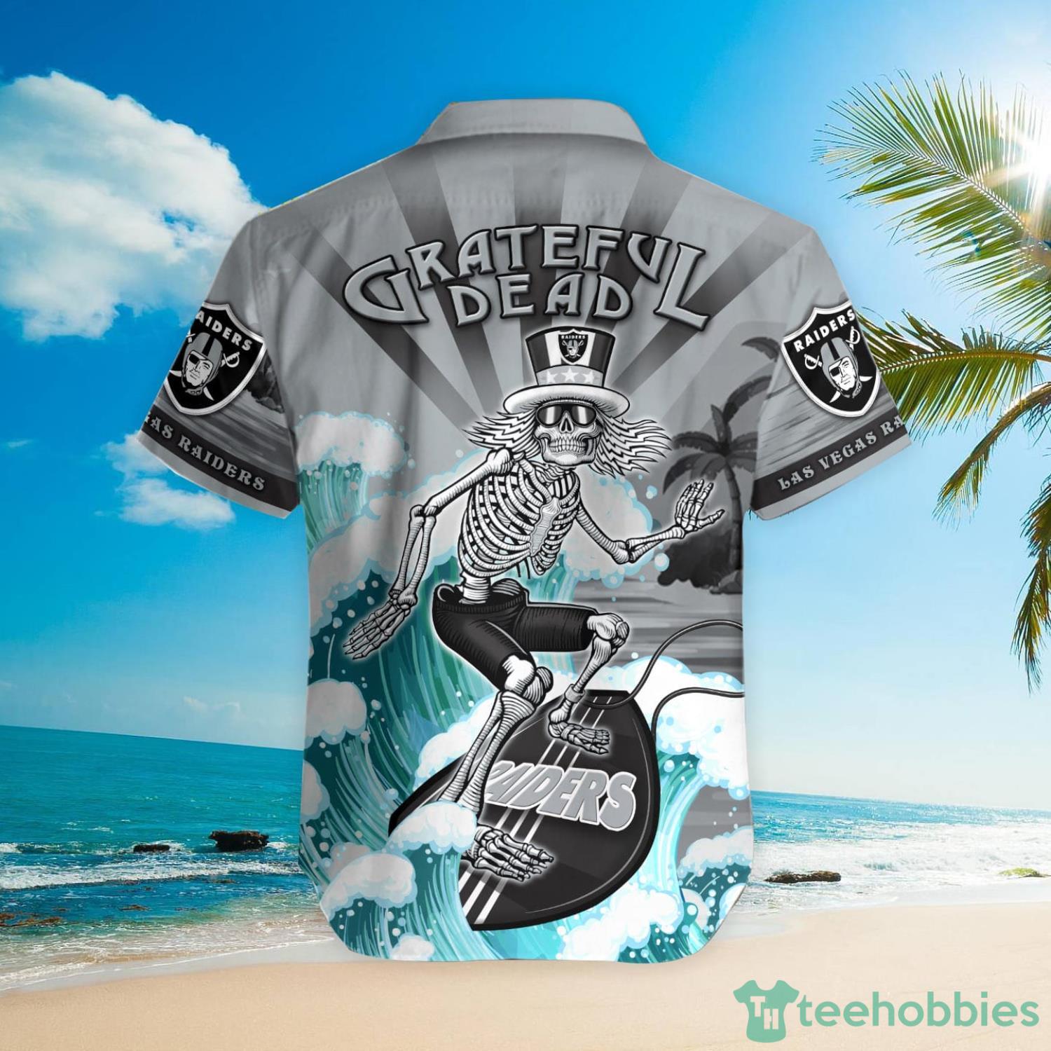 NFL Las Vegas Raiders Grateful Dead Hawaiian Shirt Product Photo 3
