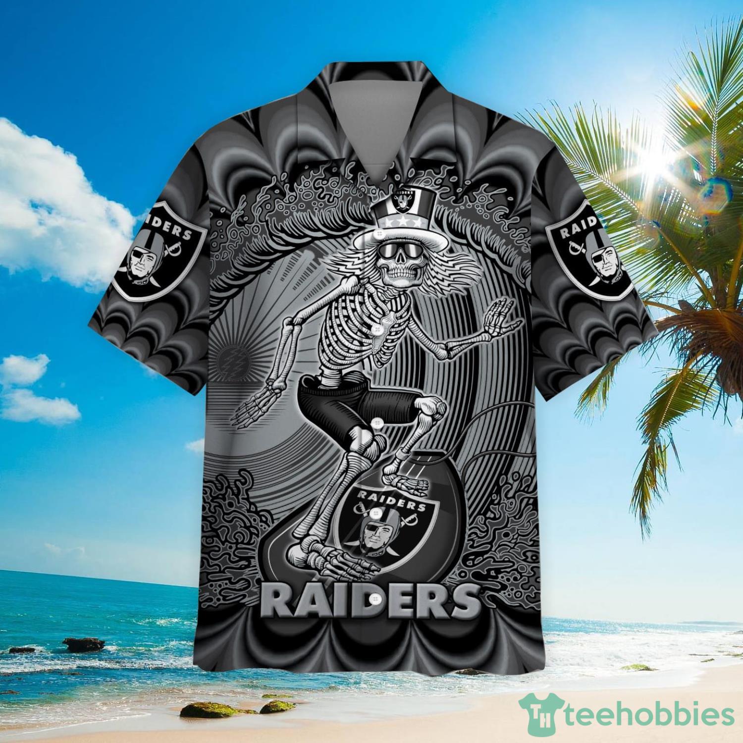 NFL Las Vegas Raiders Grateful Dead Hawaiian Shirt For Fans Product Photo 2