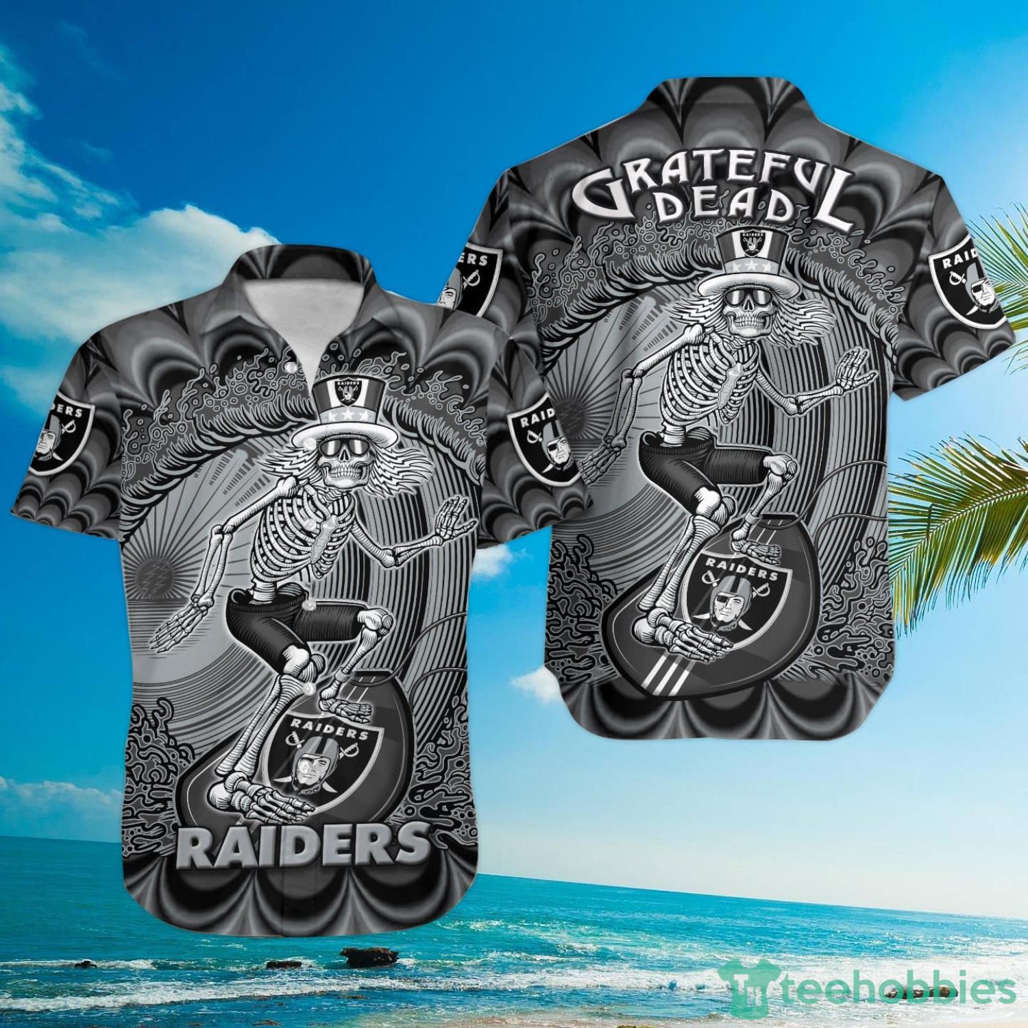 NFL Las Vegas Raiders Grateful Dead Hawaiian Shirt For Fans Product Photo 1
