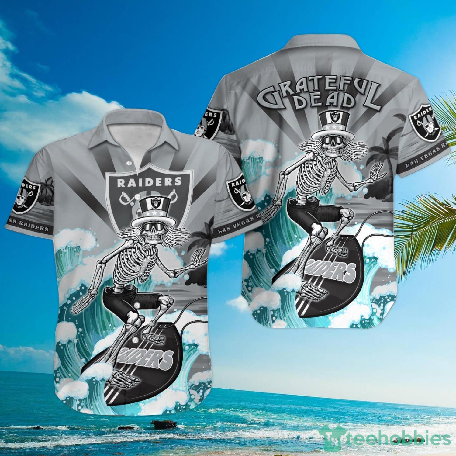 NFL Las Vegas Raiders Grateful Dead Hawaiian Shirt Product Photo 1