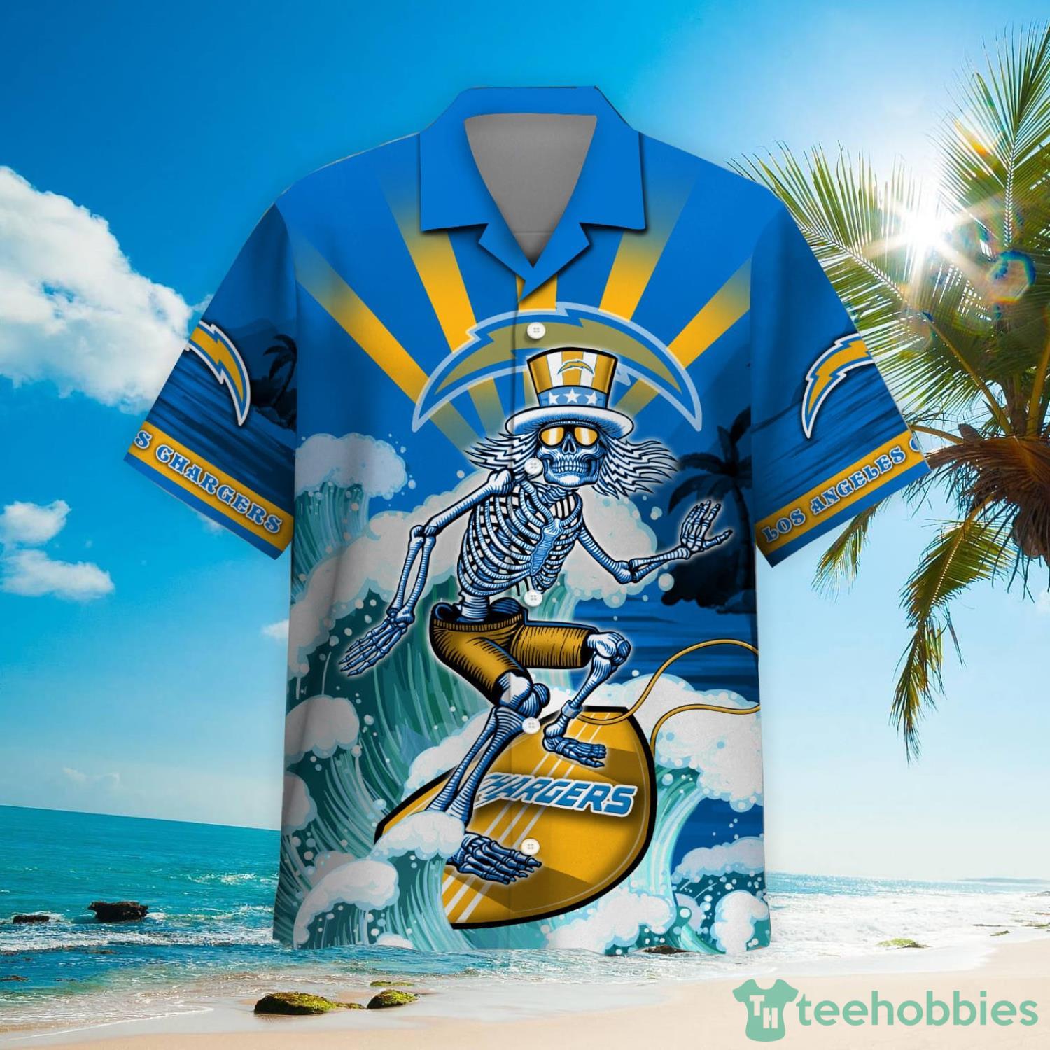 NFL Los Angeles Chargers Grateful Dead Hawaiian Shirt Product Photo 2