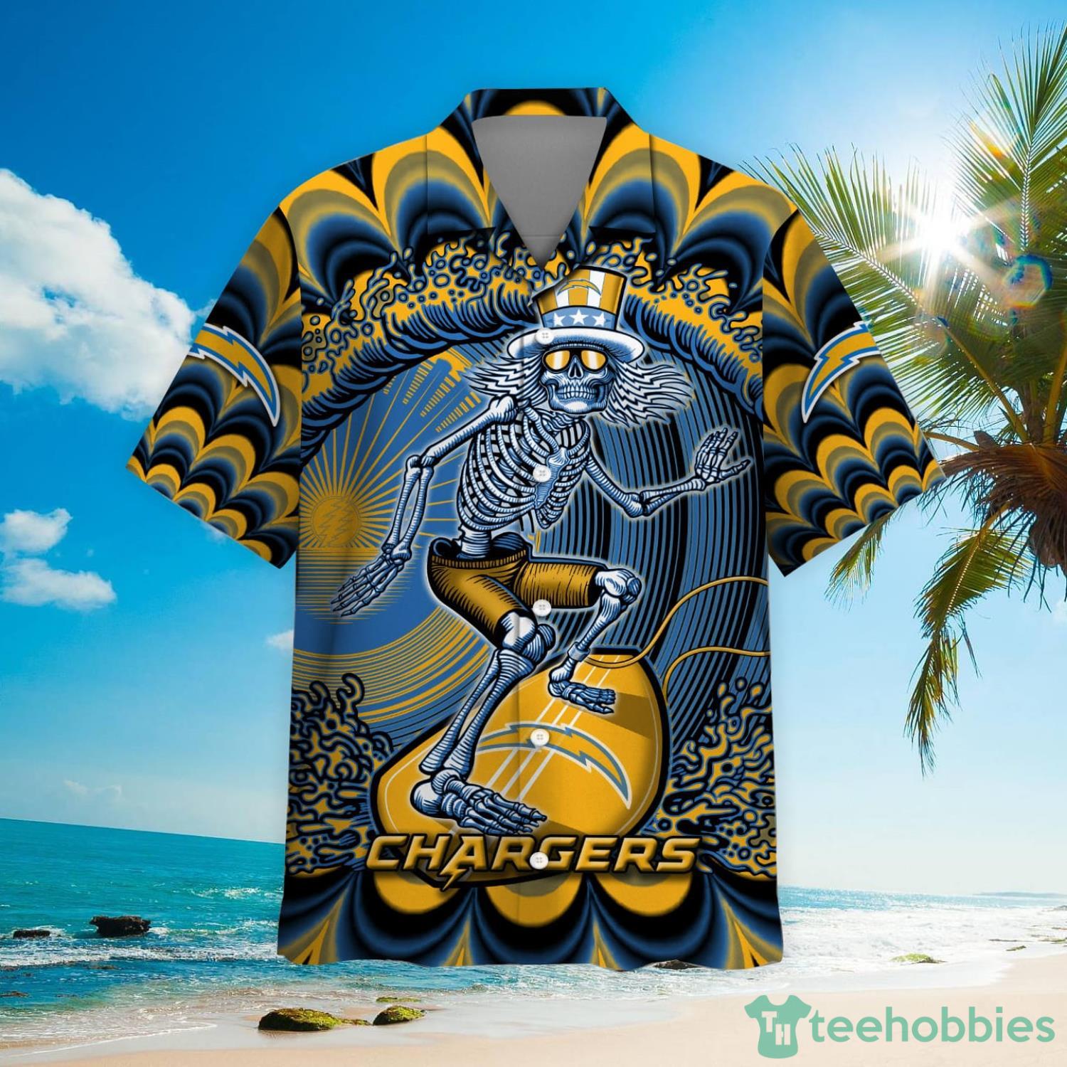 NFL Los Angeles Chargers Grateful Dead Hawaiian Shirt For Fans Product Photo 2