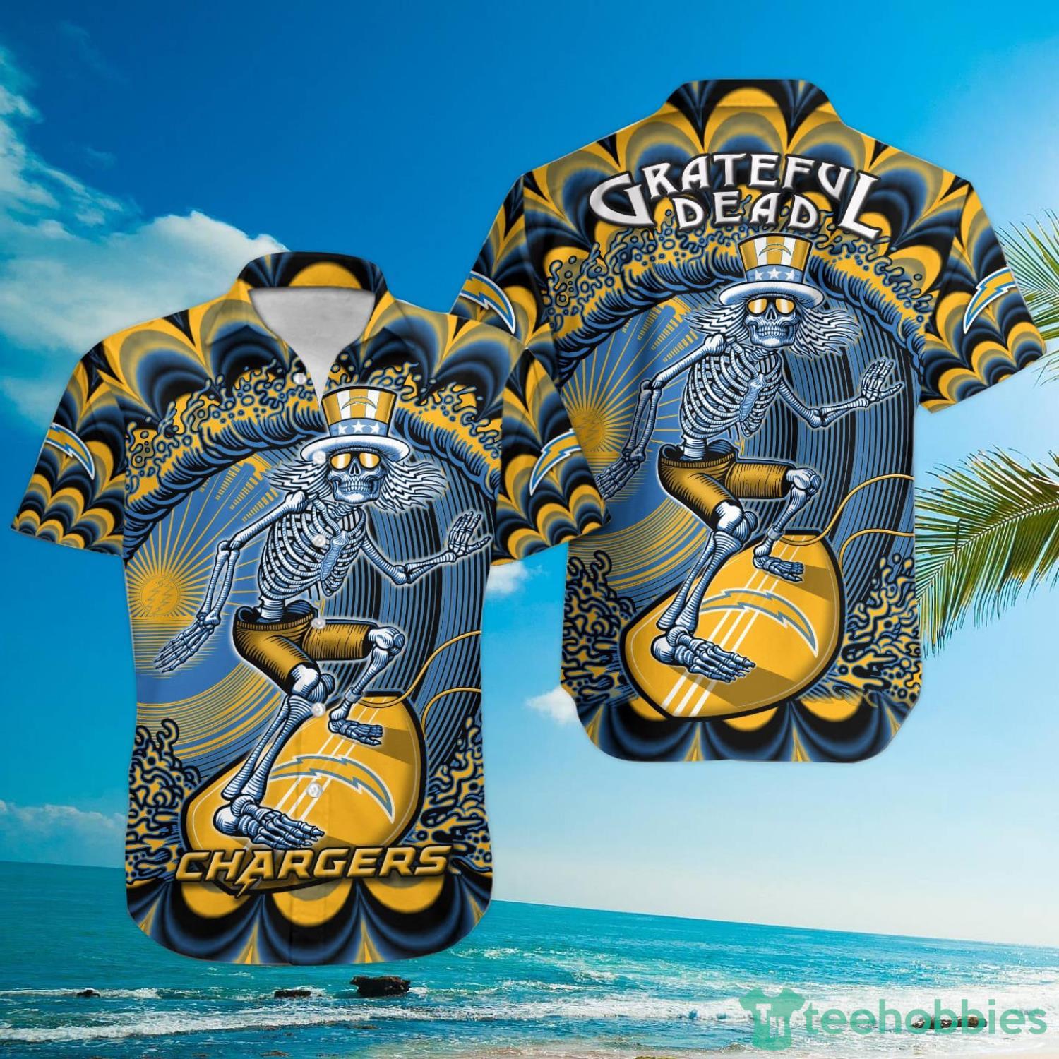 NFL Los Angeles Chargers Grateful Dead Hawaiian Shirt For Fans Product Photo 1