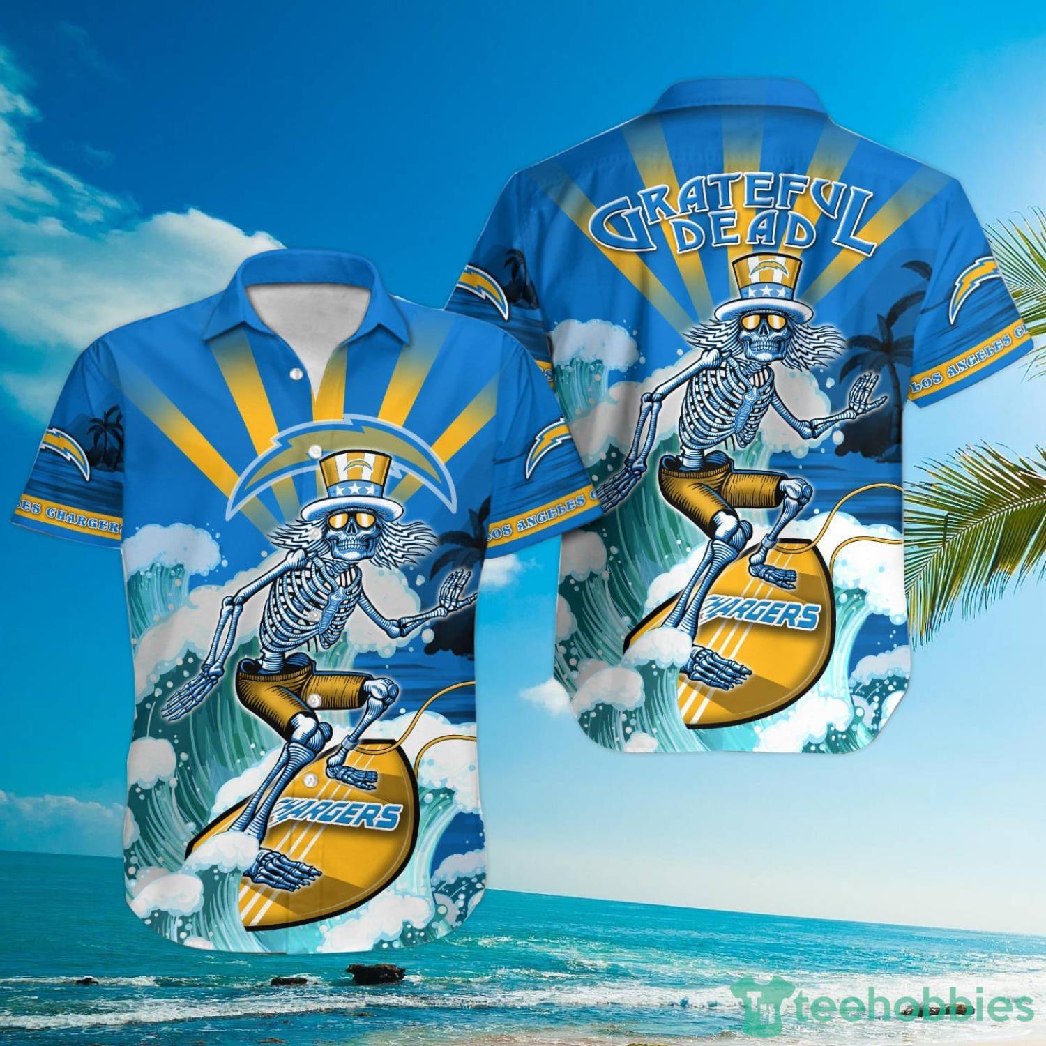 NFL Los Angeles Chargers Grateful Dead Hawaiian Shirt Product Photo 1