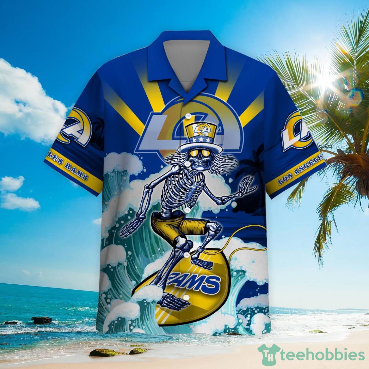 NFL Los Angeles Rams Grateful Dead Hawaiian Shirt Product Photo 2