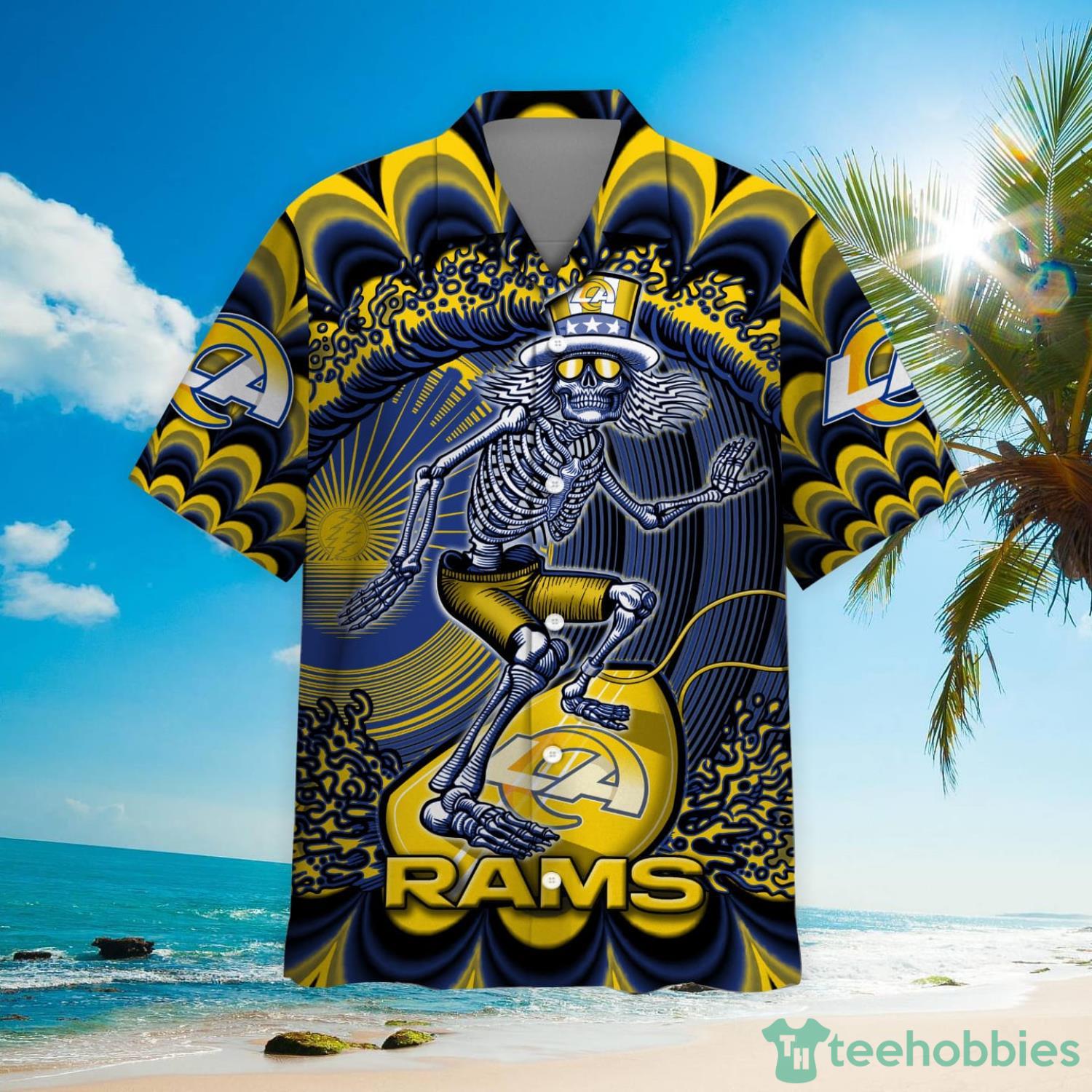 NFL Los Angeles Rams Grateful Dead Hawaiian Shirt For Fans Product Photo 2