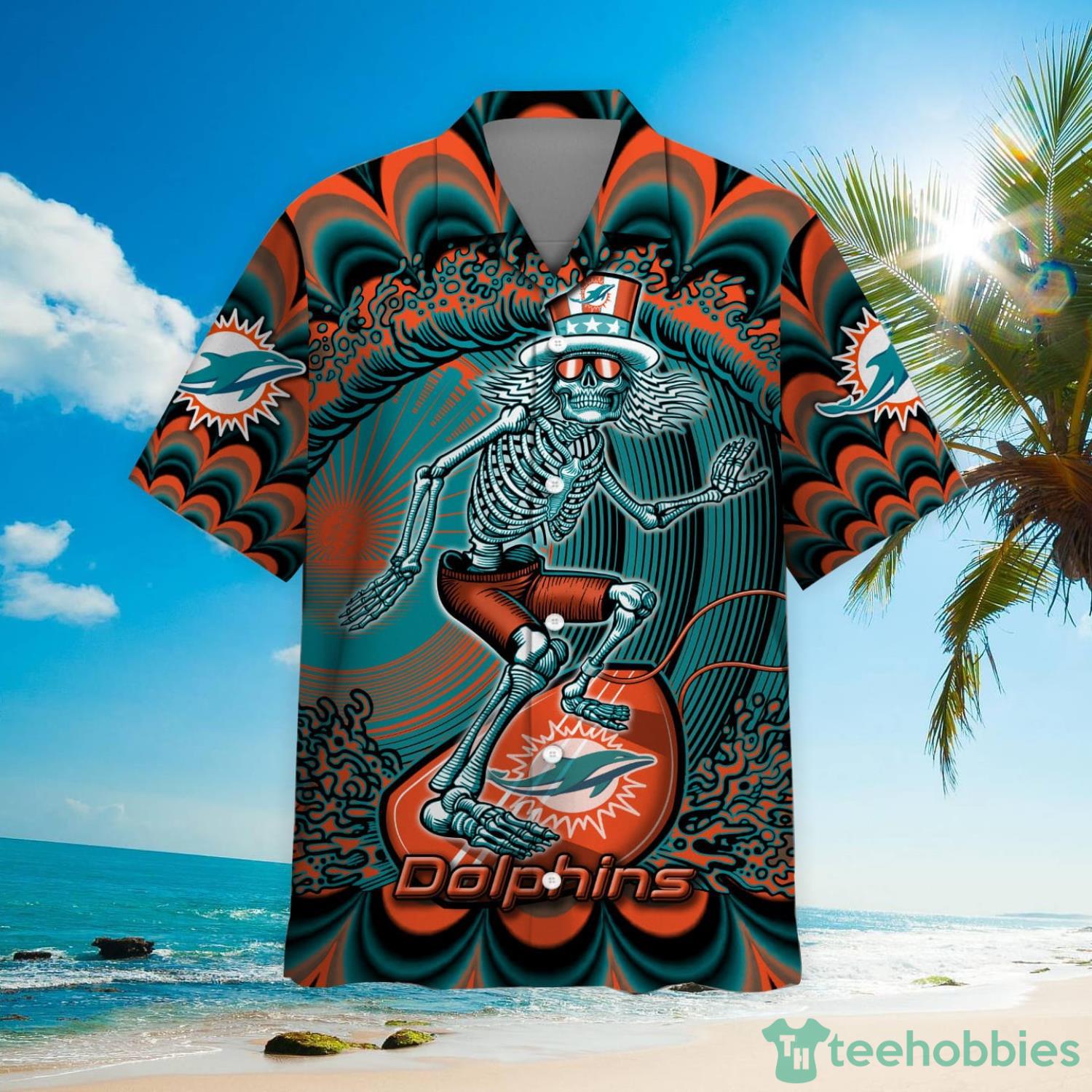 NFL Miami Dolphins Grateful Dead Hawaiian Shirt For Fans Product Photo 2