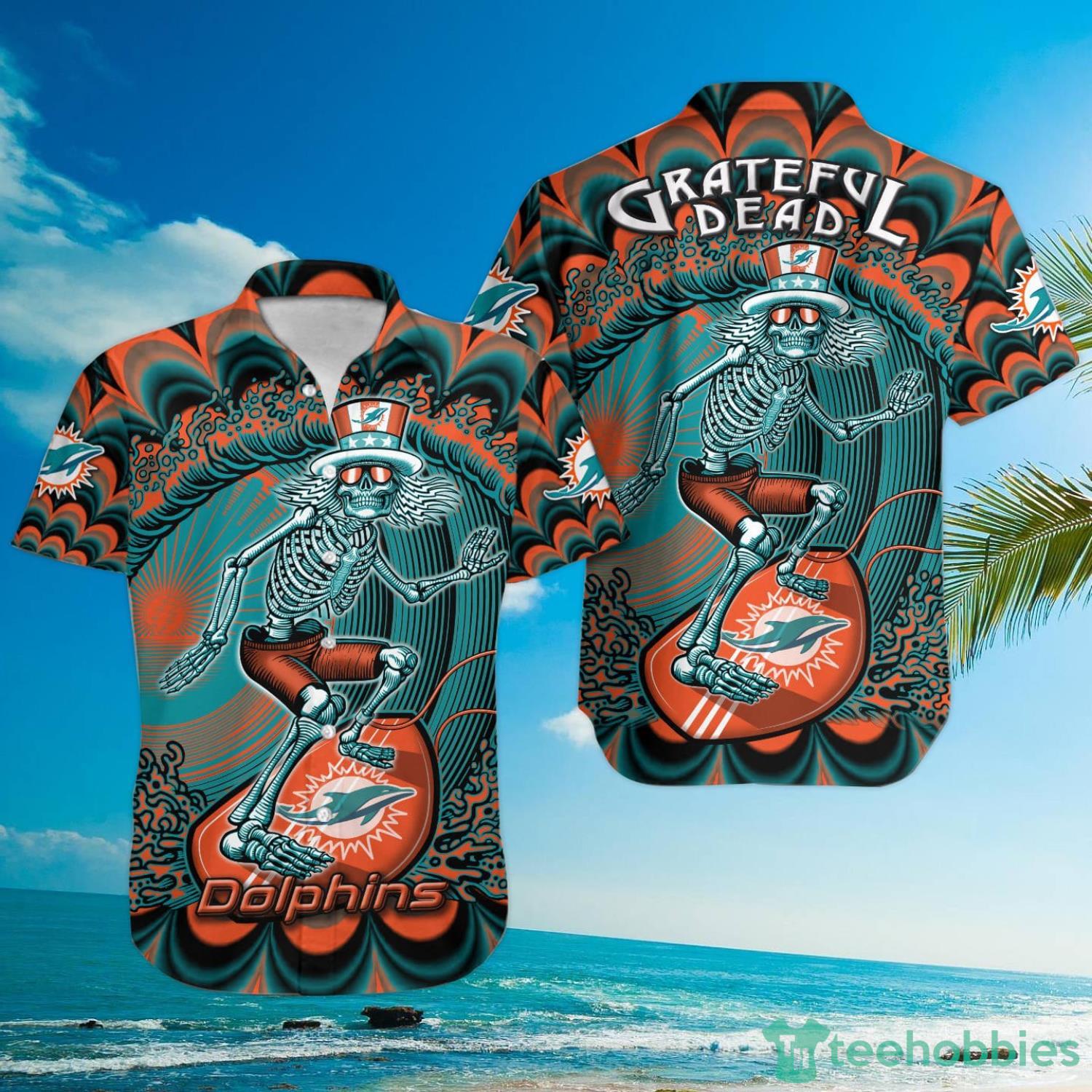 NFL Miami Dolphins Grateful Dead Hawaiian Shirt For Fans Product Photo 1