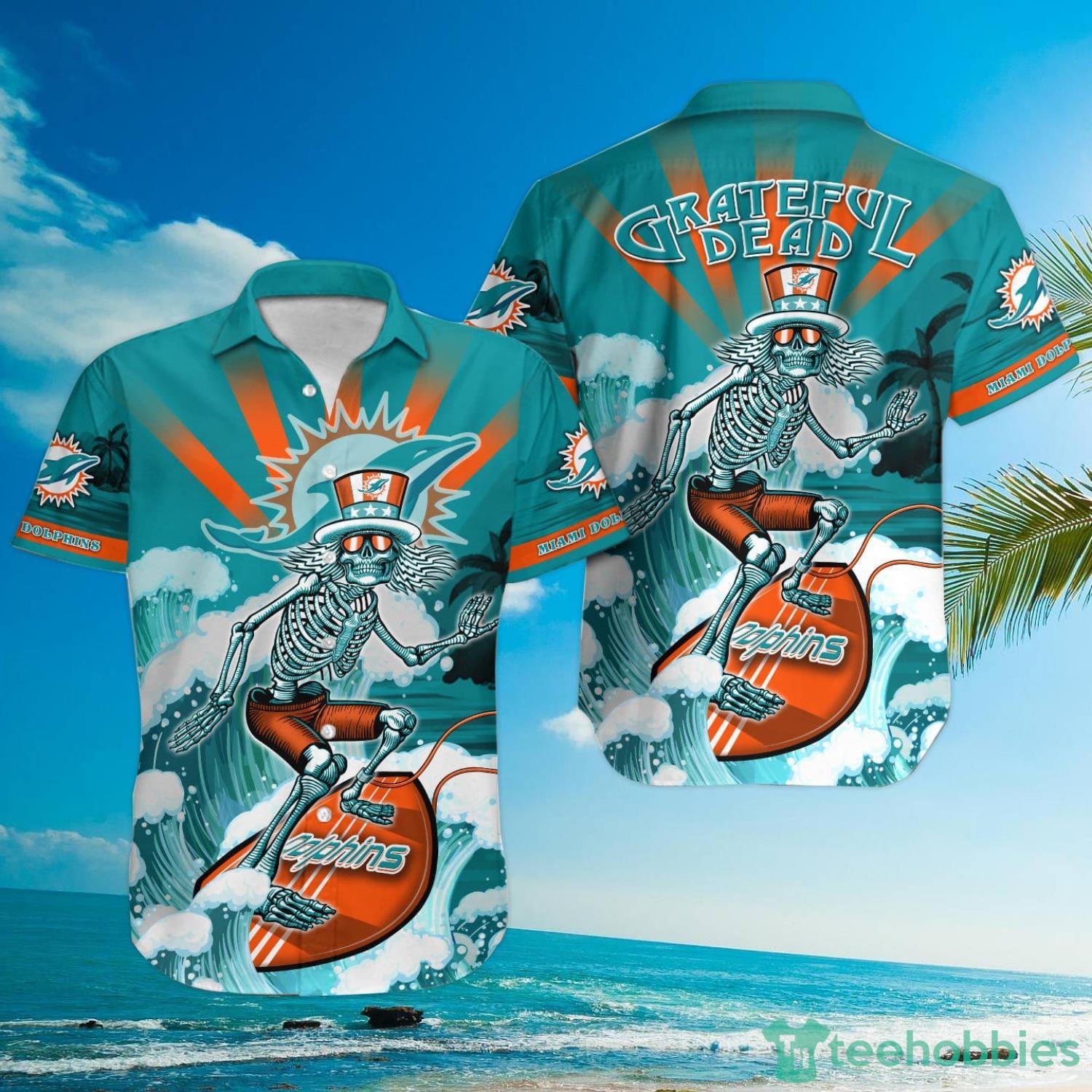 NFL Miami Dolphins Grateful Dead Hawaiian Shirt Product Photo 1