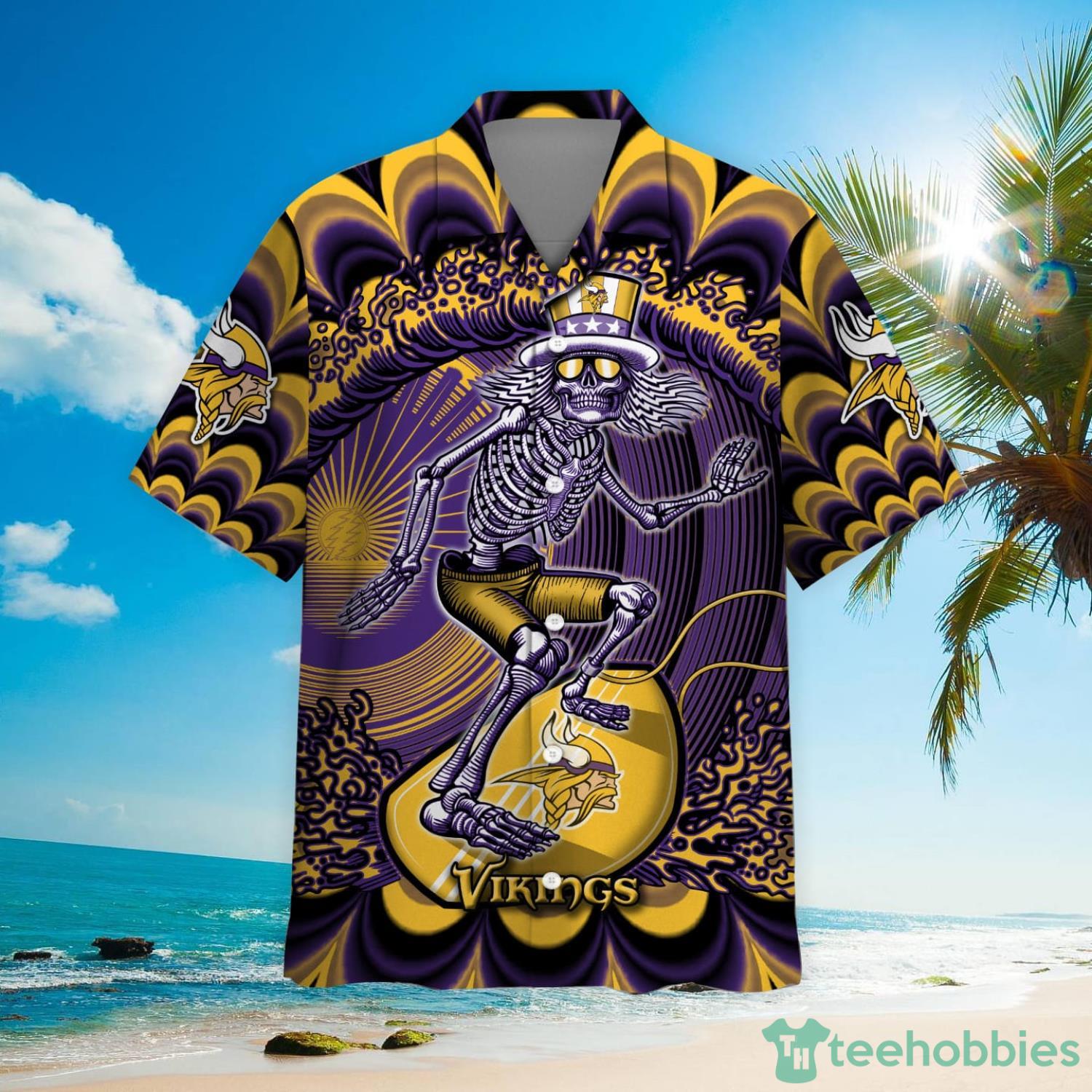 NFL Minnesota Vikings Grateful Dead Hawaiian Shirt For Fans Product Photo 2