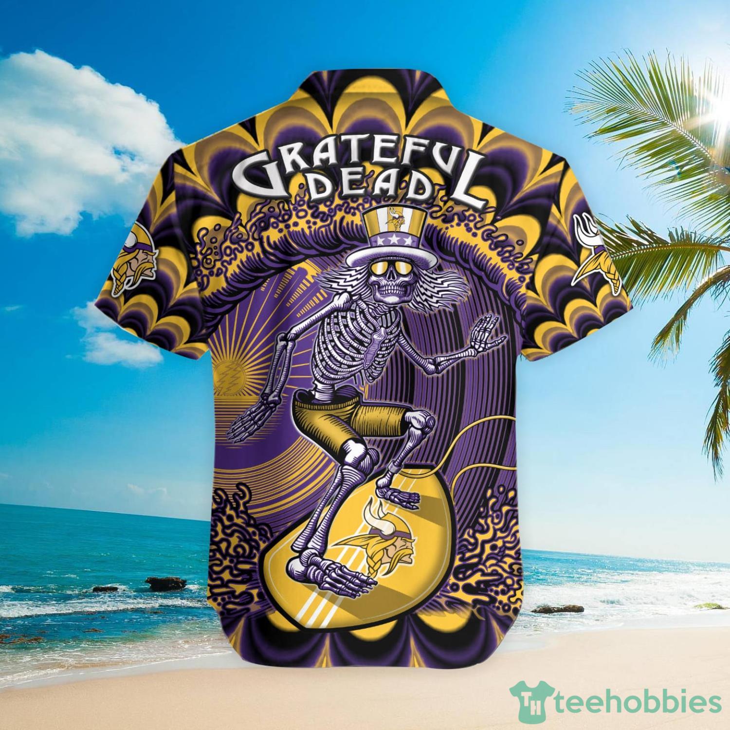 NFL Minnesota Vikings Grateful Dead Hawaiian Shirt For Fans Product Photo 3