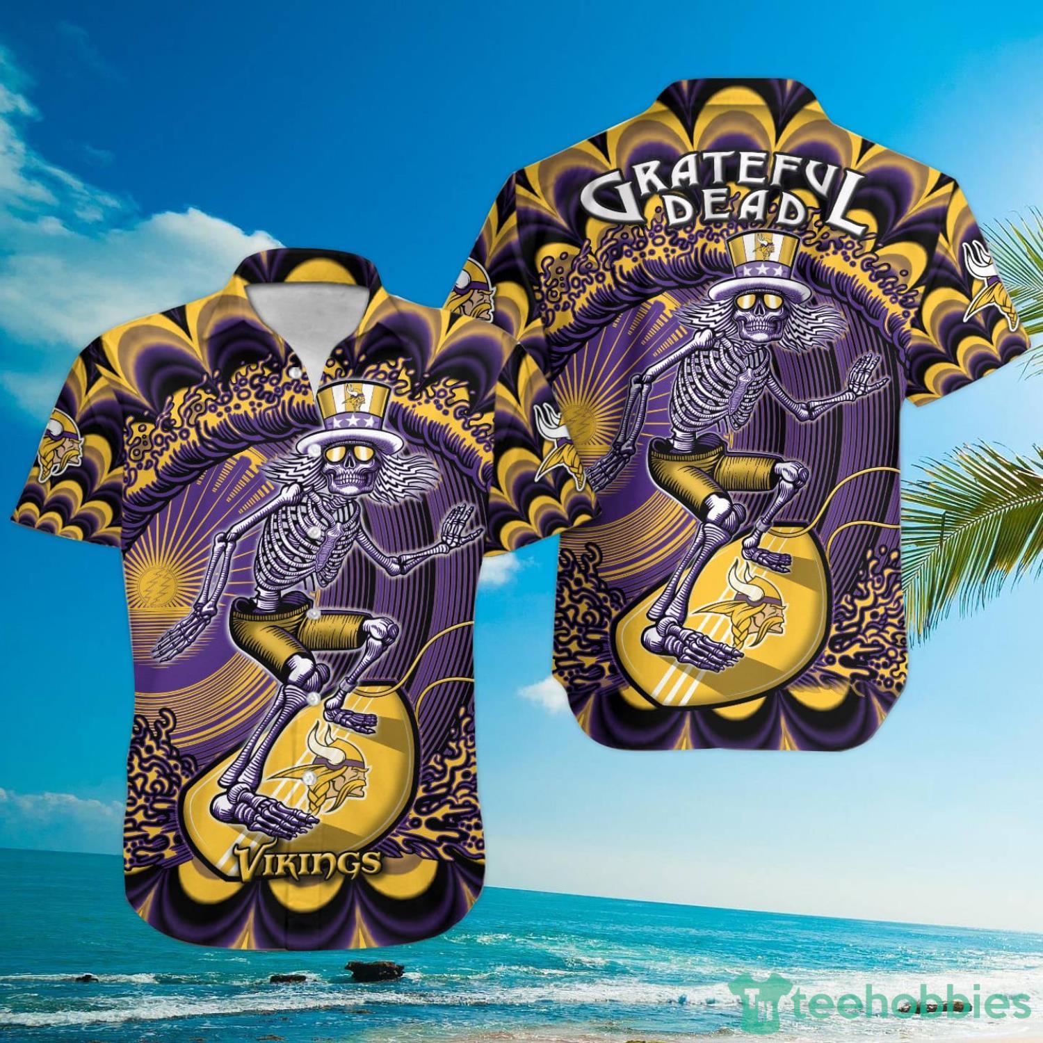 NFL Minnesota Vikings Grateful Dead Hawaiian Shirt For Fans Product Photo 1