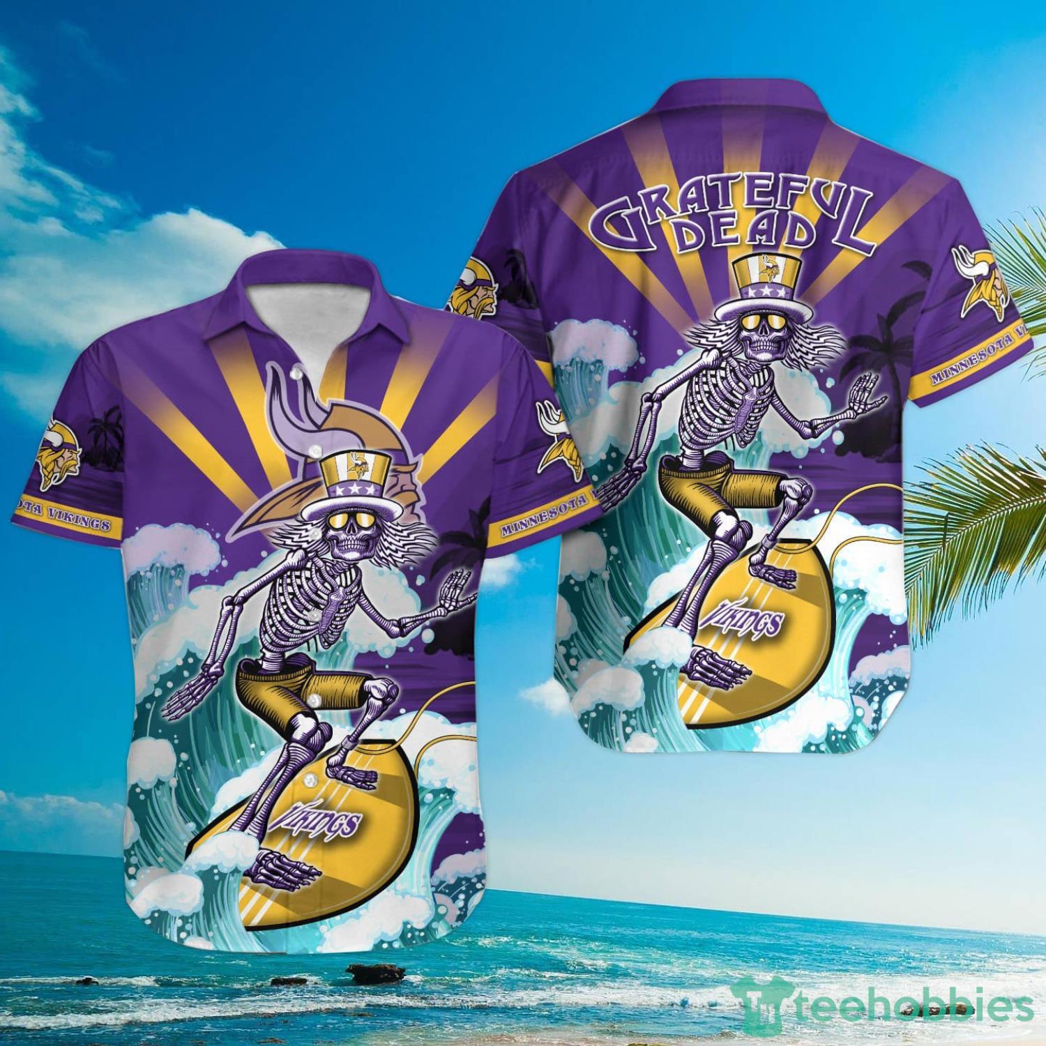 NFL Minnesota Vikings Grateful Dead Hawaiian Shirt Product Photo 1