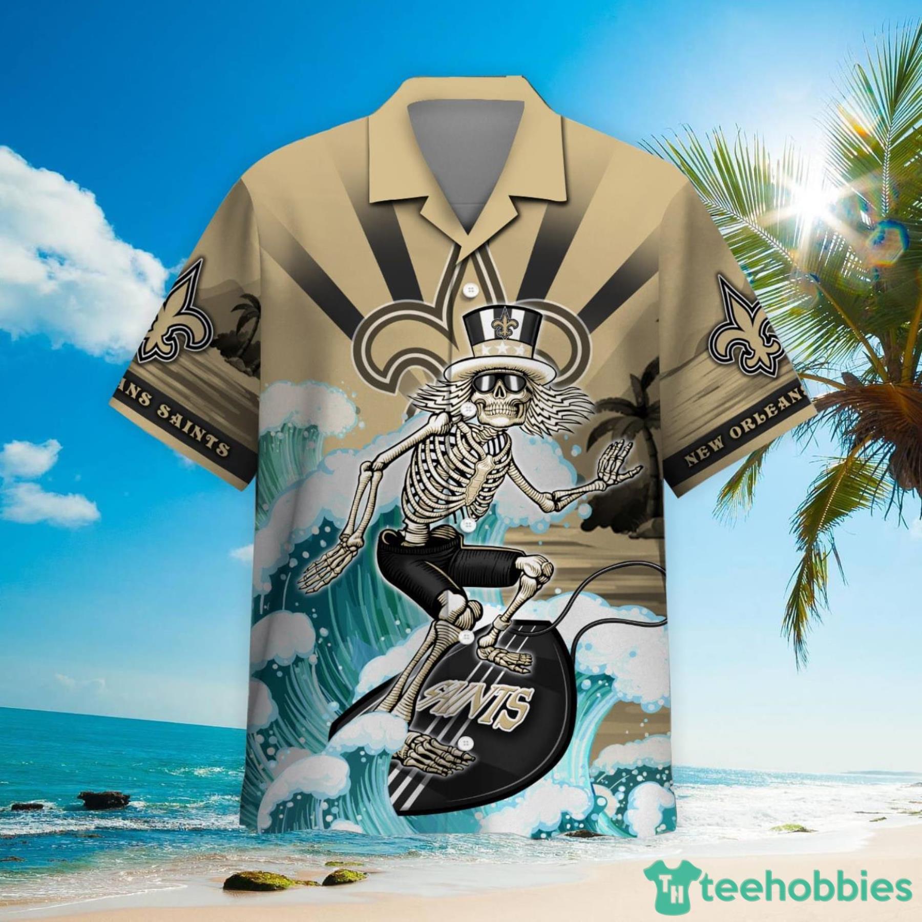 NFL New Orleans Saints Grateful Dead Hawaiian Shirt Product Photo 2