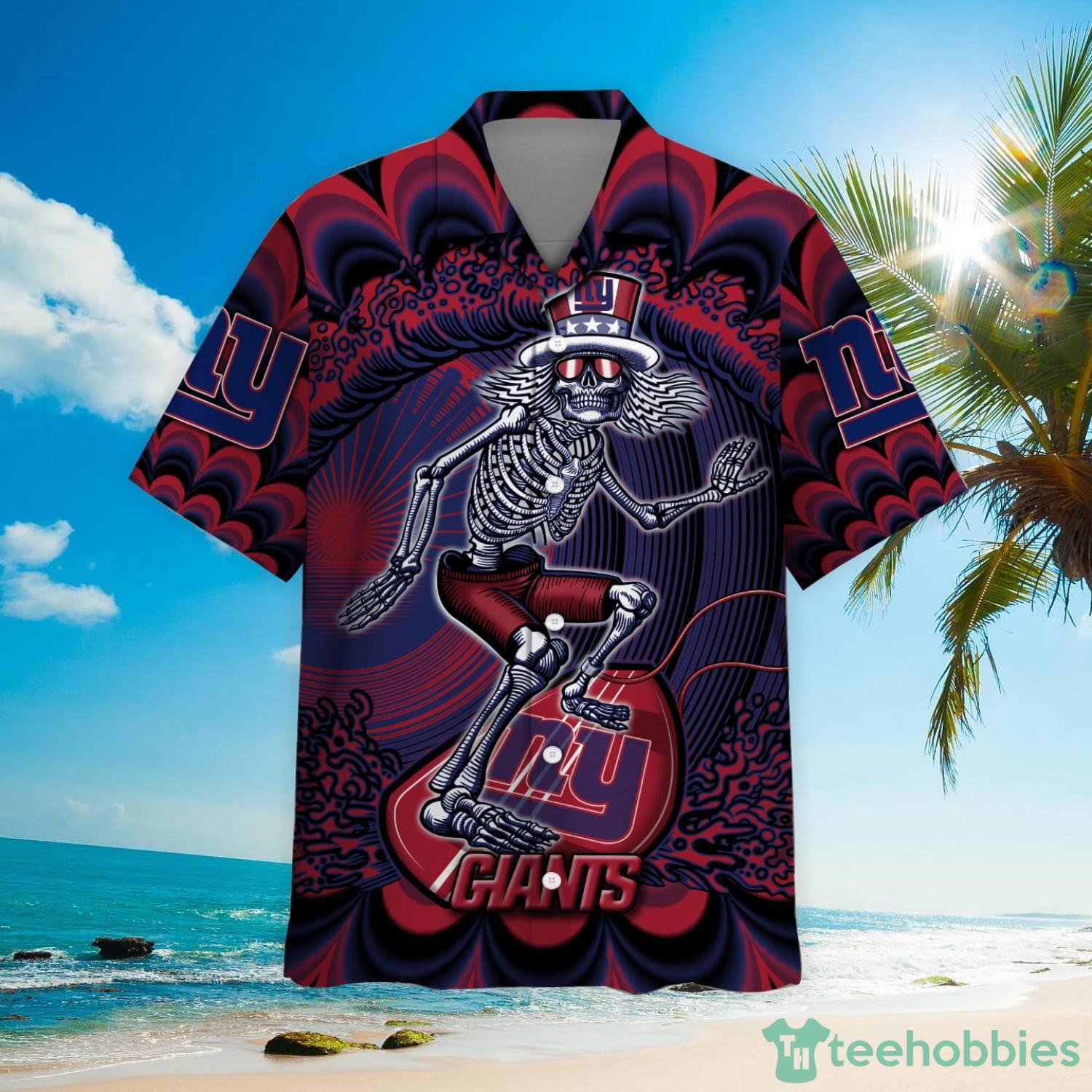 NFL New York Giants Grateful Dead Hawaiian Shirt Product Photo 2