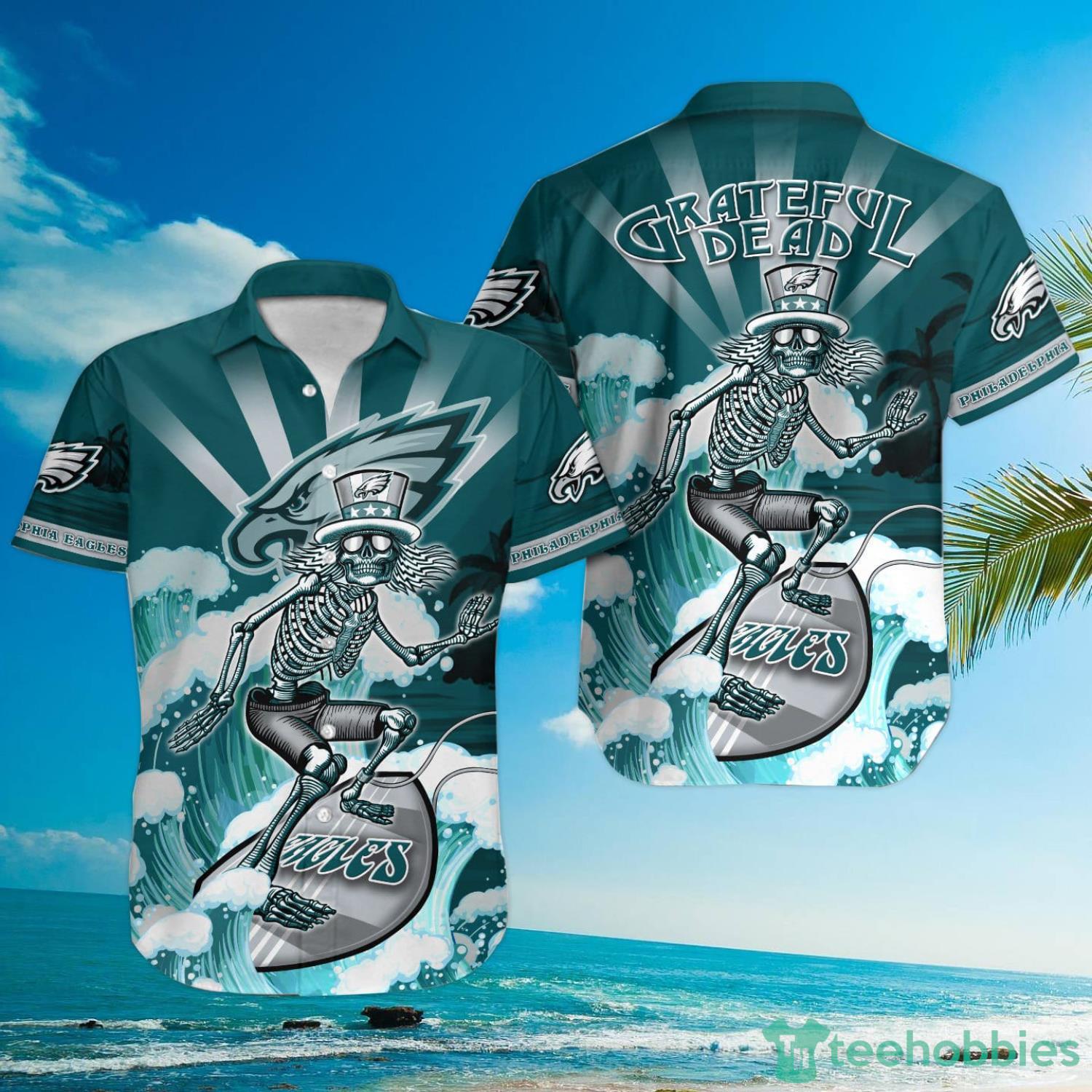 NFL Philadelphia Eagles Grateful Dead Hawaiian Shirt Product Photo 1