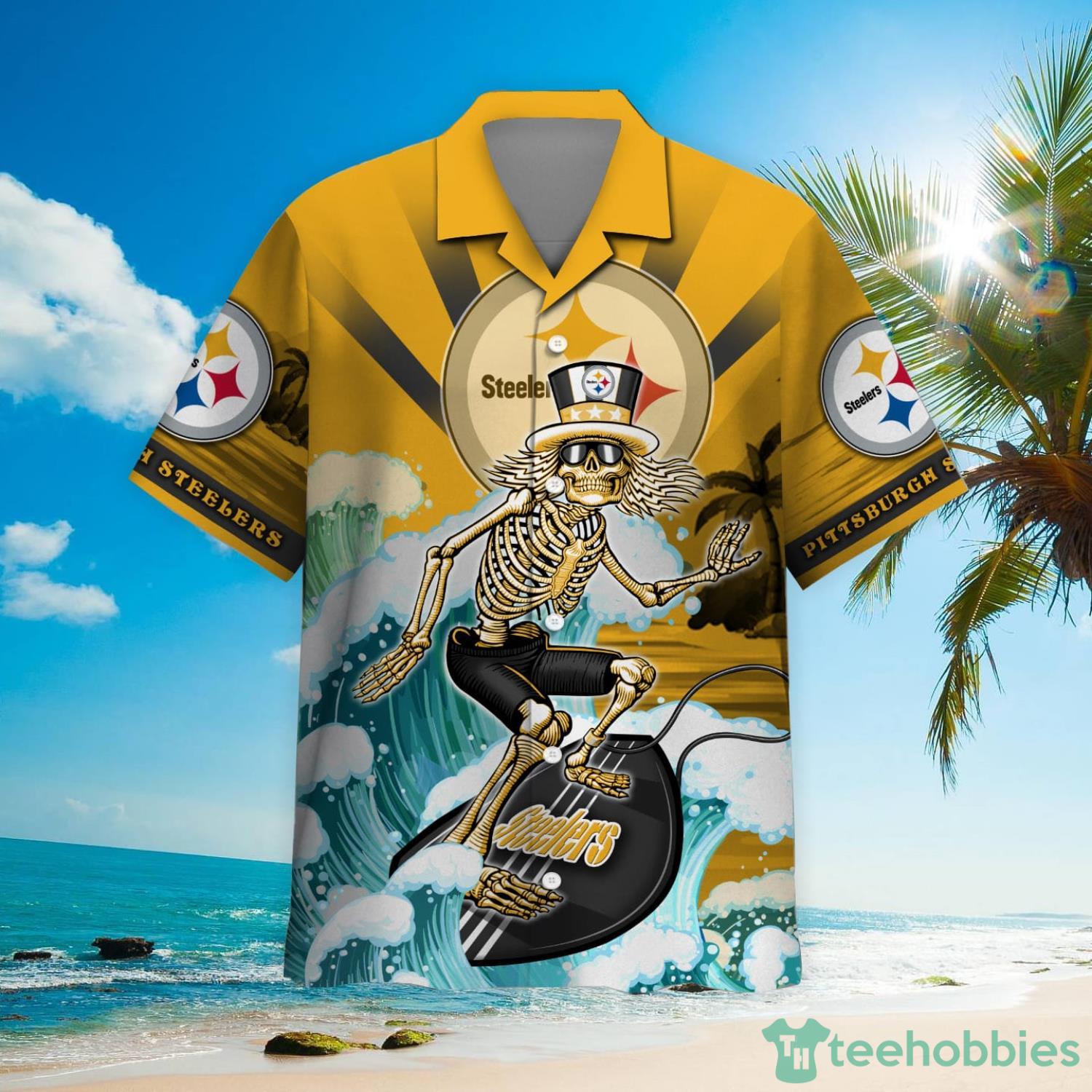 NFL Pittsburgh Steelers Grateful Dead Hawaiian Shirt Product Photo 2