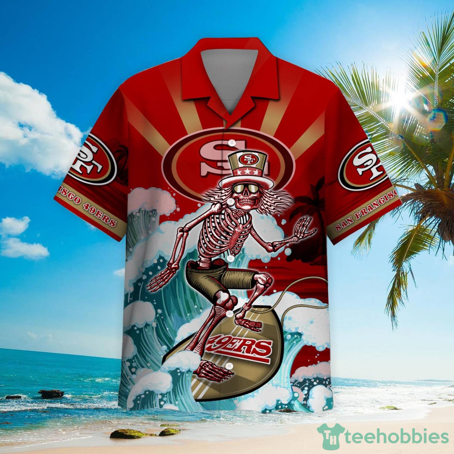 NFL San Francisco 49ers Grateful Dead Hawaiian Shirt Product Photo 2