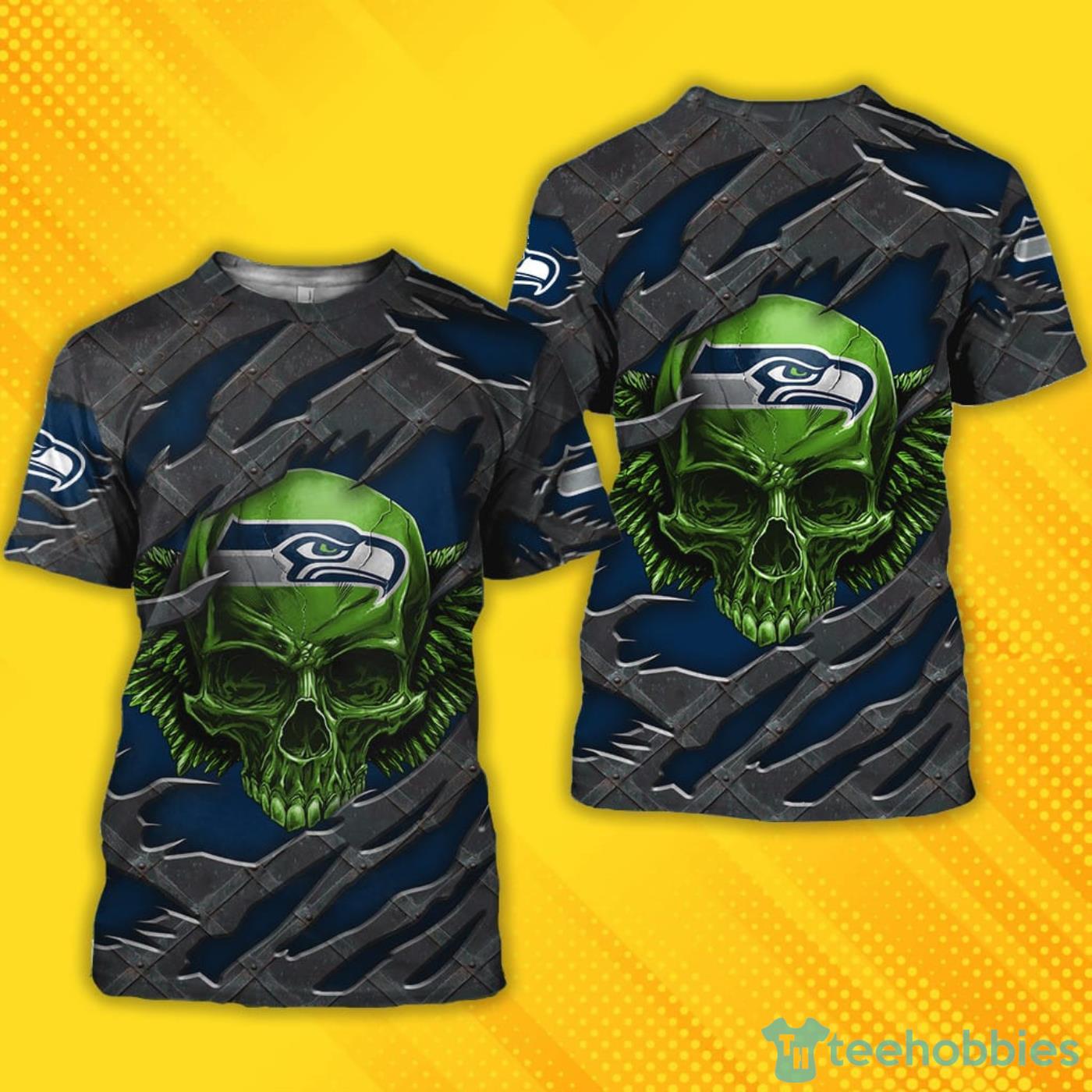 NFL Men's Seattle Seahawks T Shirts Extreme 3D Print All Over For