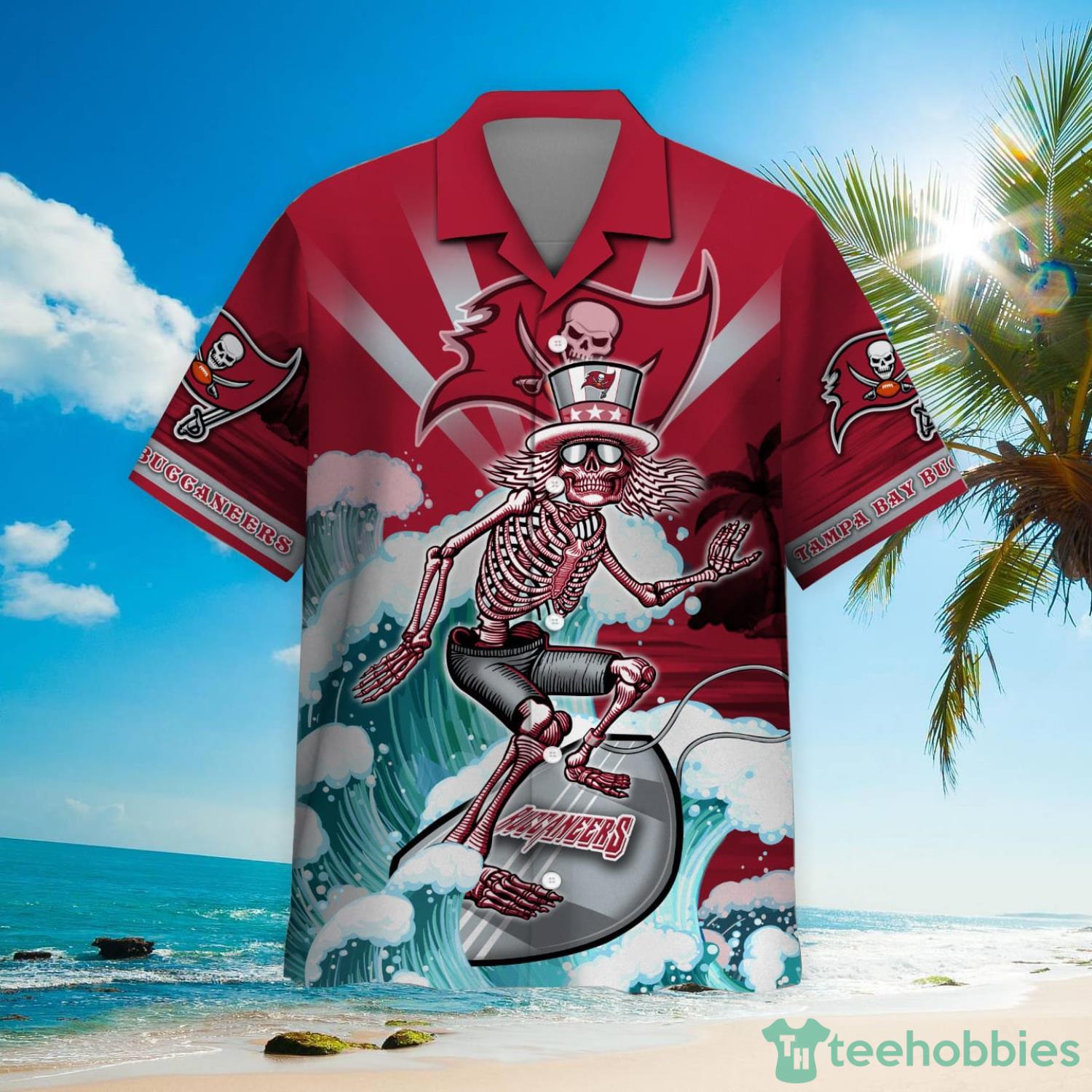NFL Tampa Bay Buccaneers Grateful Dead Hawaiian Shirt Product Photo 2
