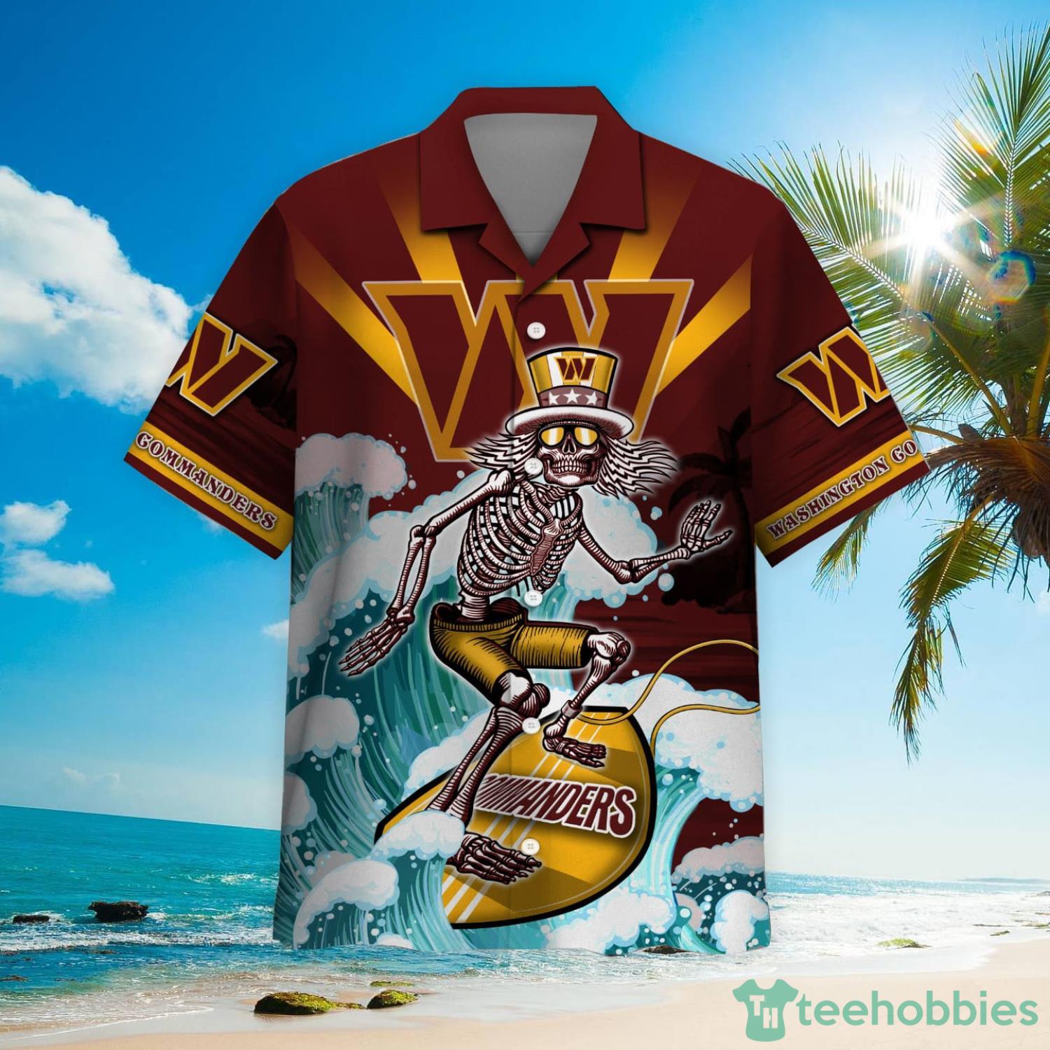NFL Washington Commanders Grateful Dead Hawaiian Shirt Product Photo 2