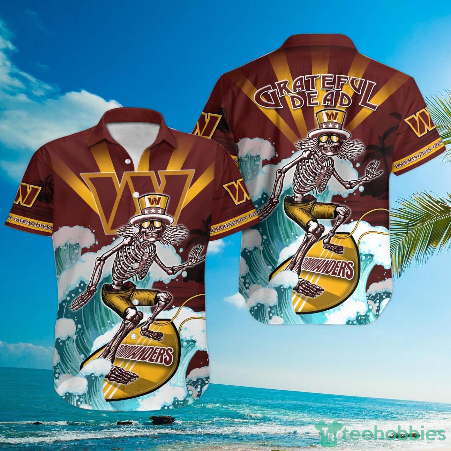 NFL Washington Commanders Grateful Dead Hawaiian Shirt Product Photo 1
