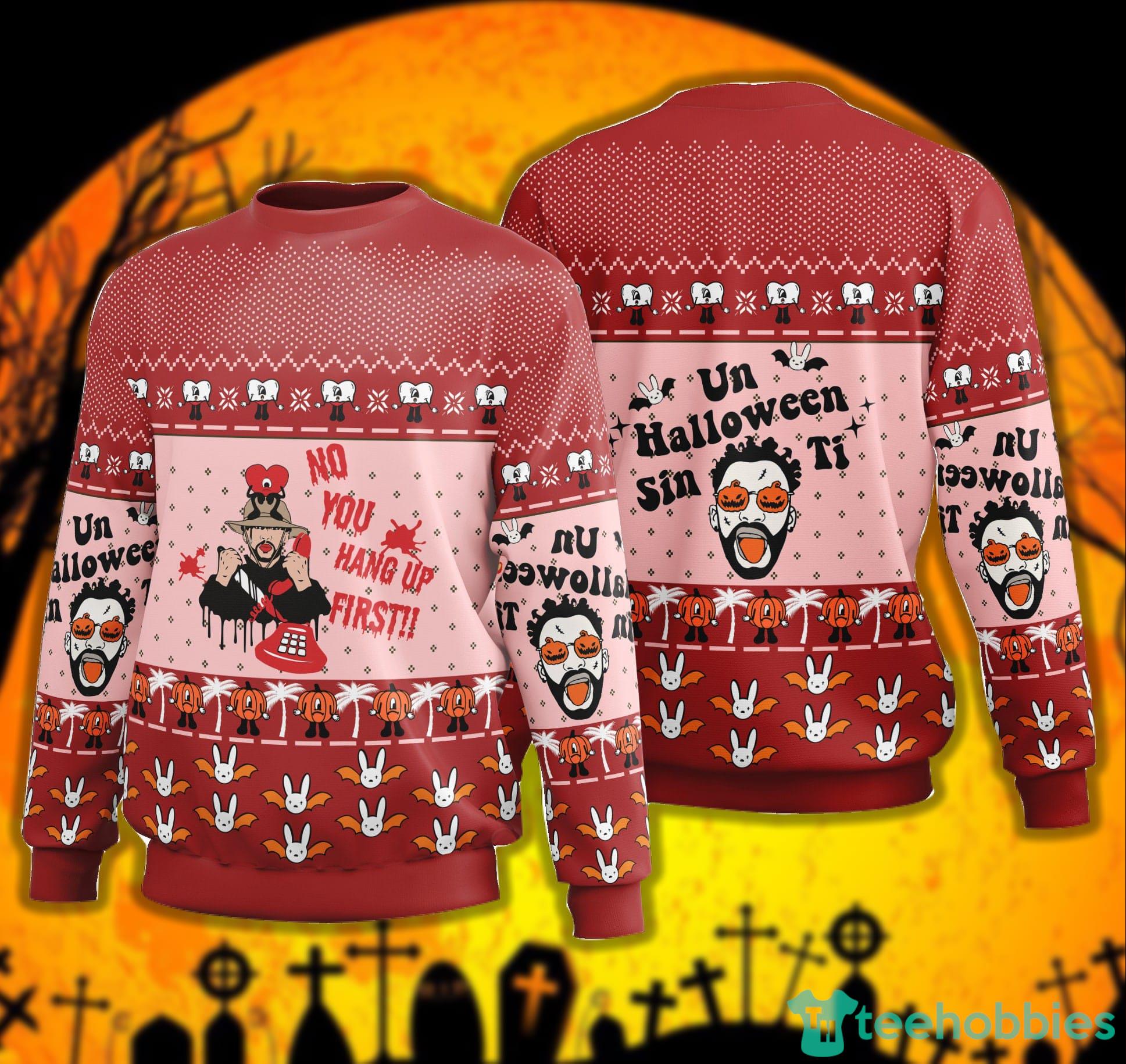 No you Hang Up First Halloween Sweater Un Halloween Sin Ti Sweater Bad Bunny Verano Sin Ti Sweater Product Photo 1