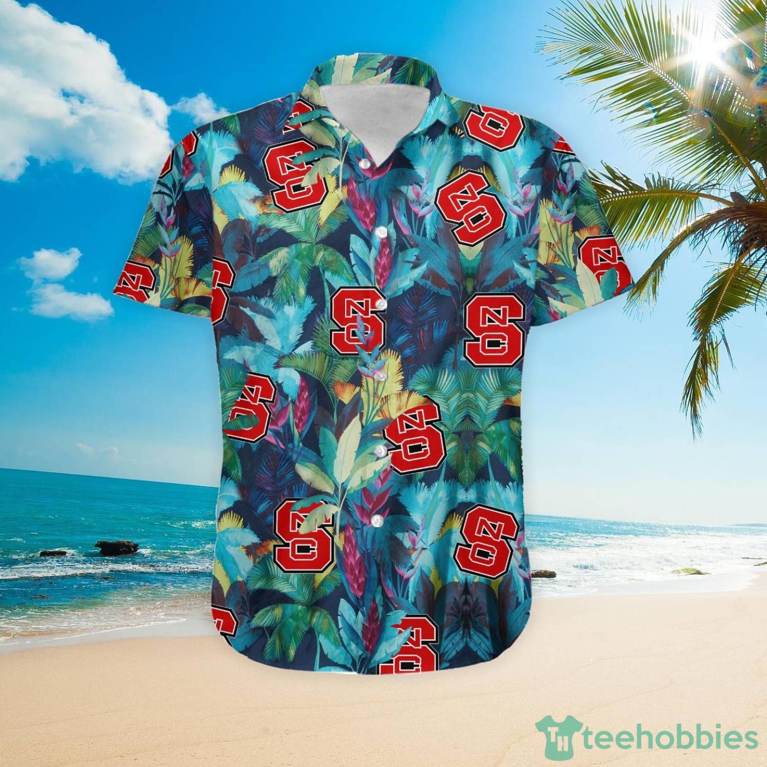 North Carolina State Wolfpack Floral Tropical Hawaiian Shirt Product Photo 4