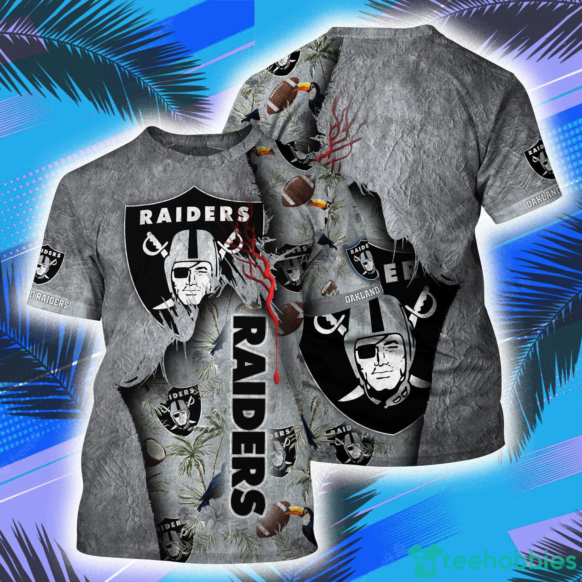 Oakland Raiders NFL And Grunge Texture All Over Print 3D T-Shirt Product Photo 1